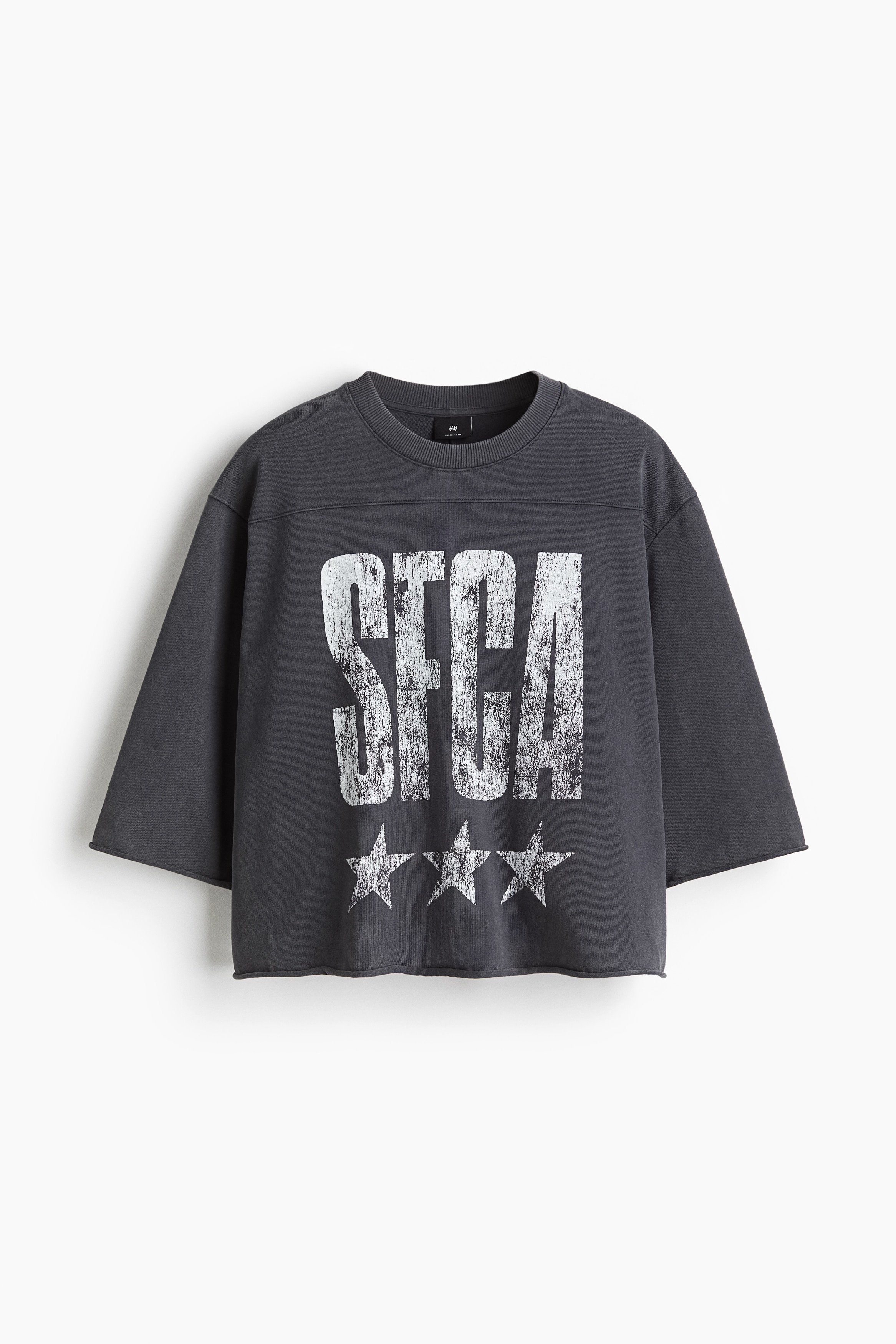 T-shirt cropped Oversized Fit - Gris foncé/SFCA/Blanc/SFCA