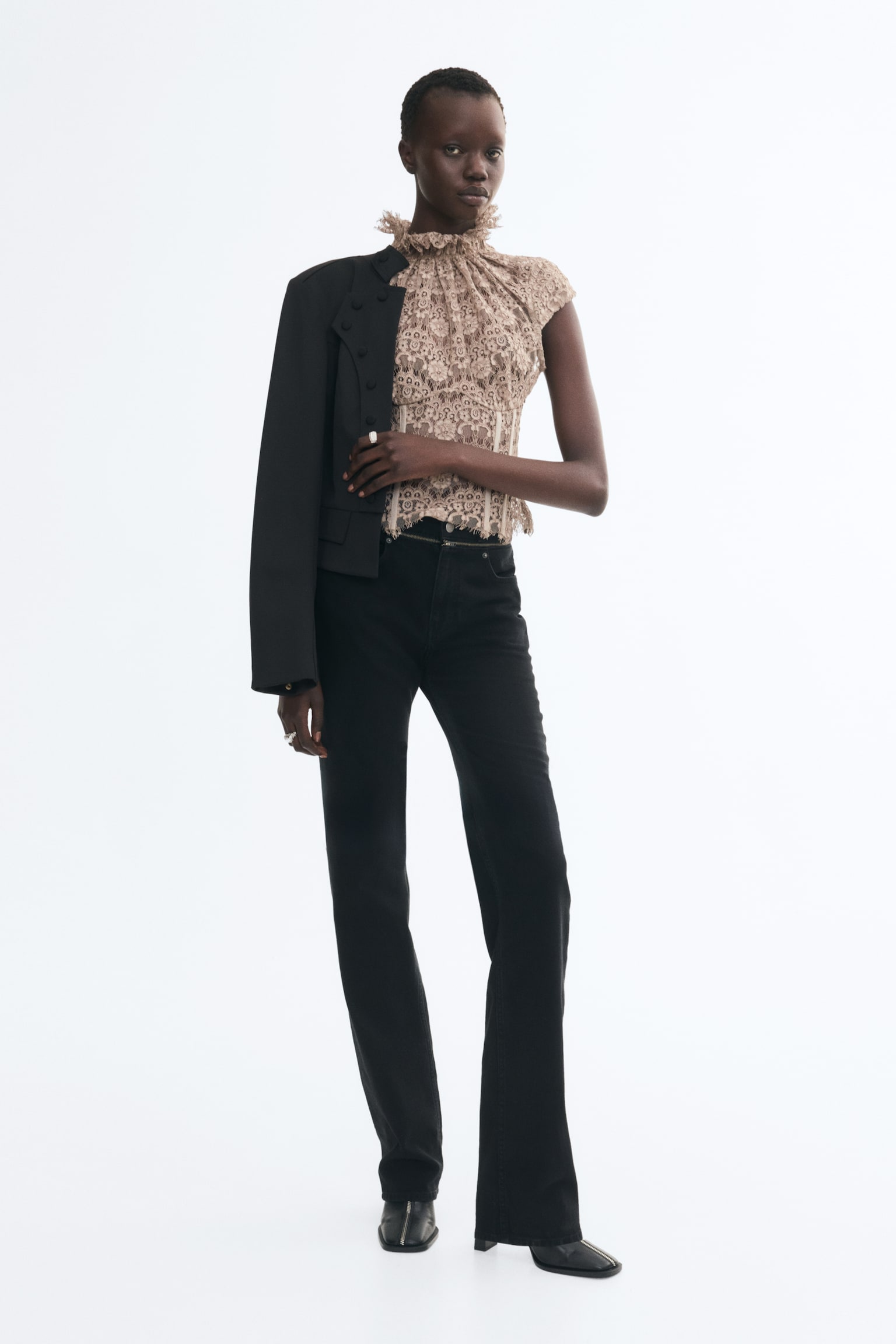 Корсет, кружево — H&M, цвет: Бежевый — фото 4