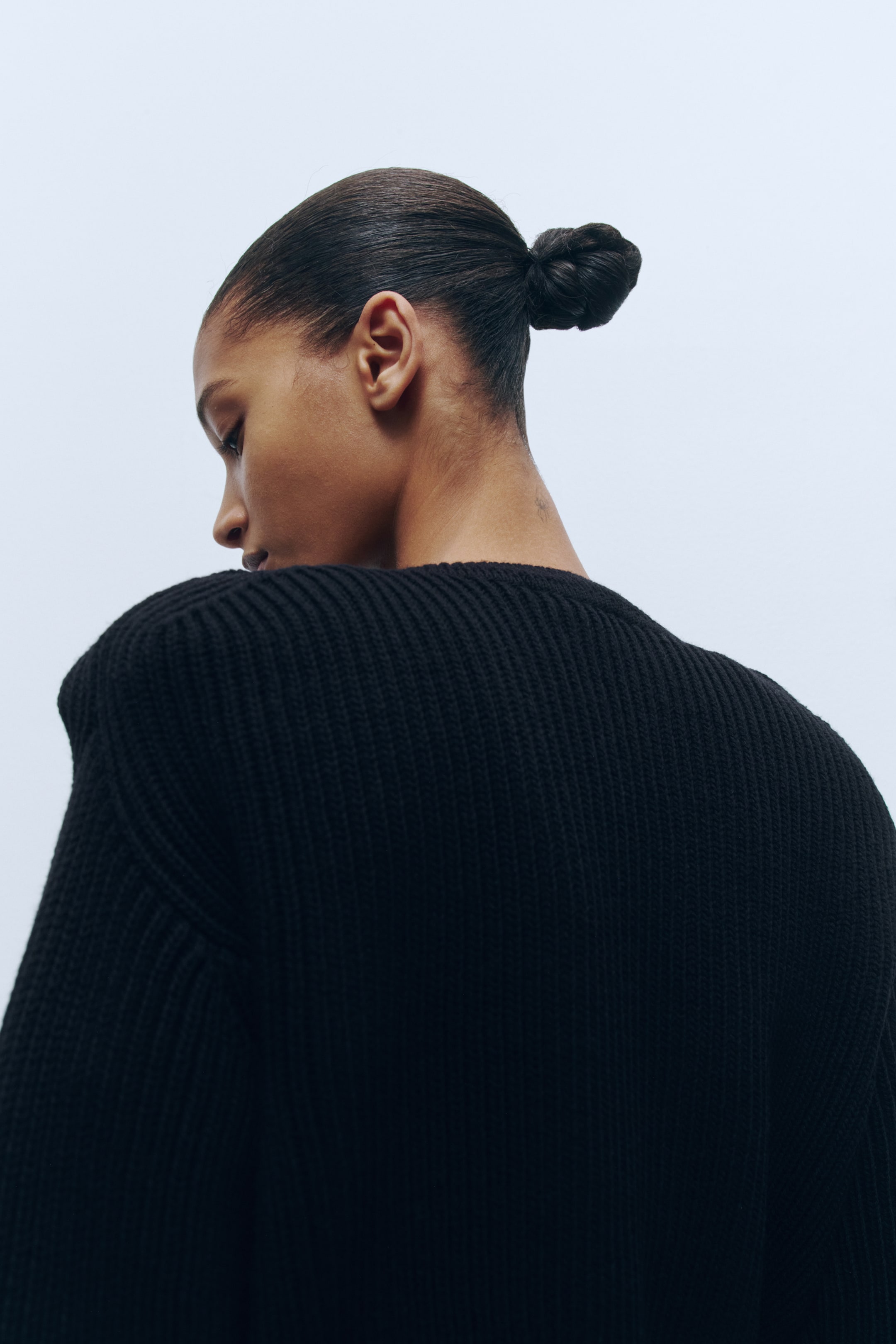 Shoulder-Pad Wool Cardigan