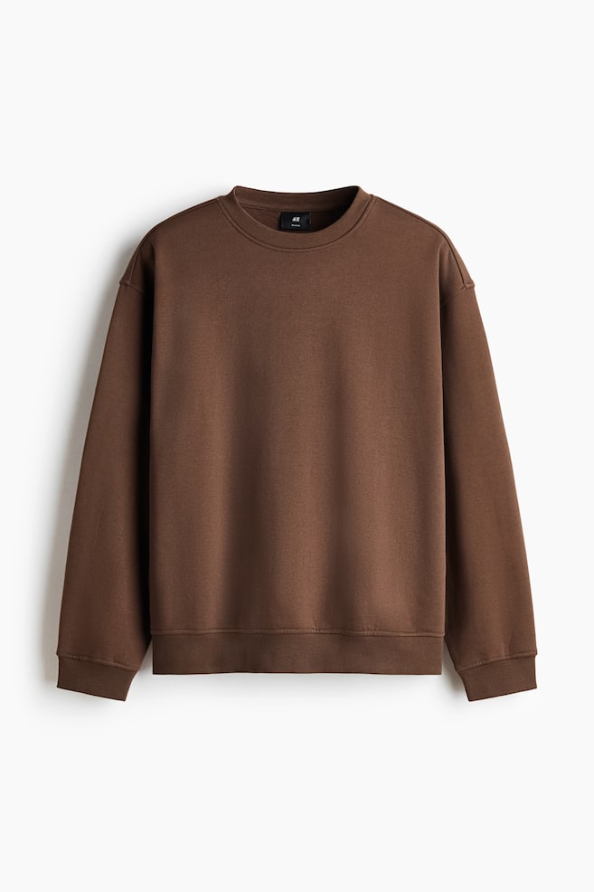 Loose-Fit Sweatshirt - Brown/Black/Light blue/Dark blue/Pink/Green/Dusty khaki green/Dark gray/Gray melange - 1