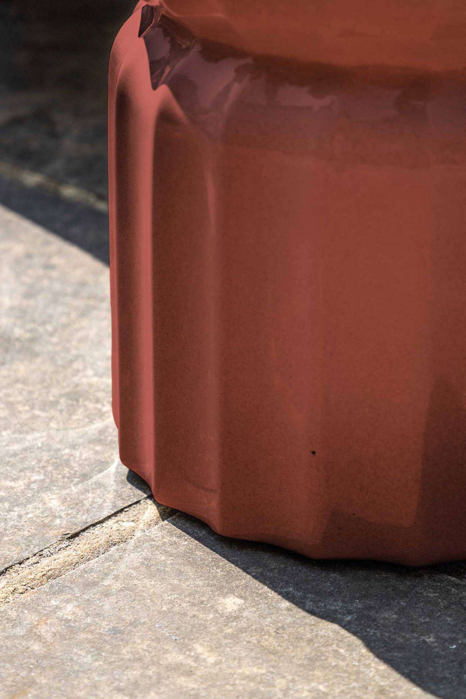 Glazed Side Table - Rust/Cream/Green - 4