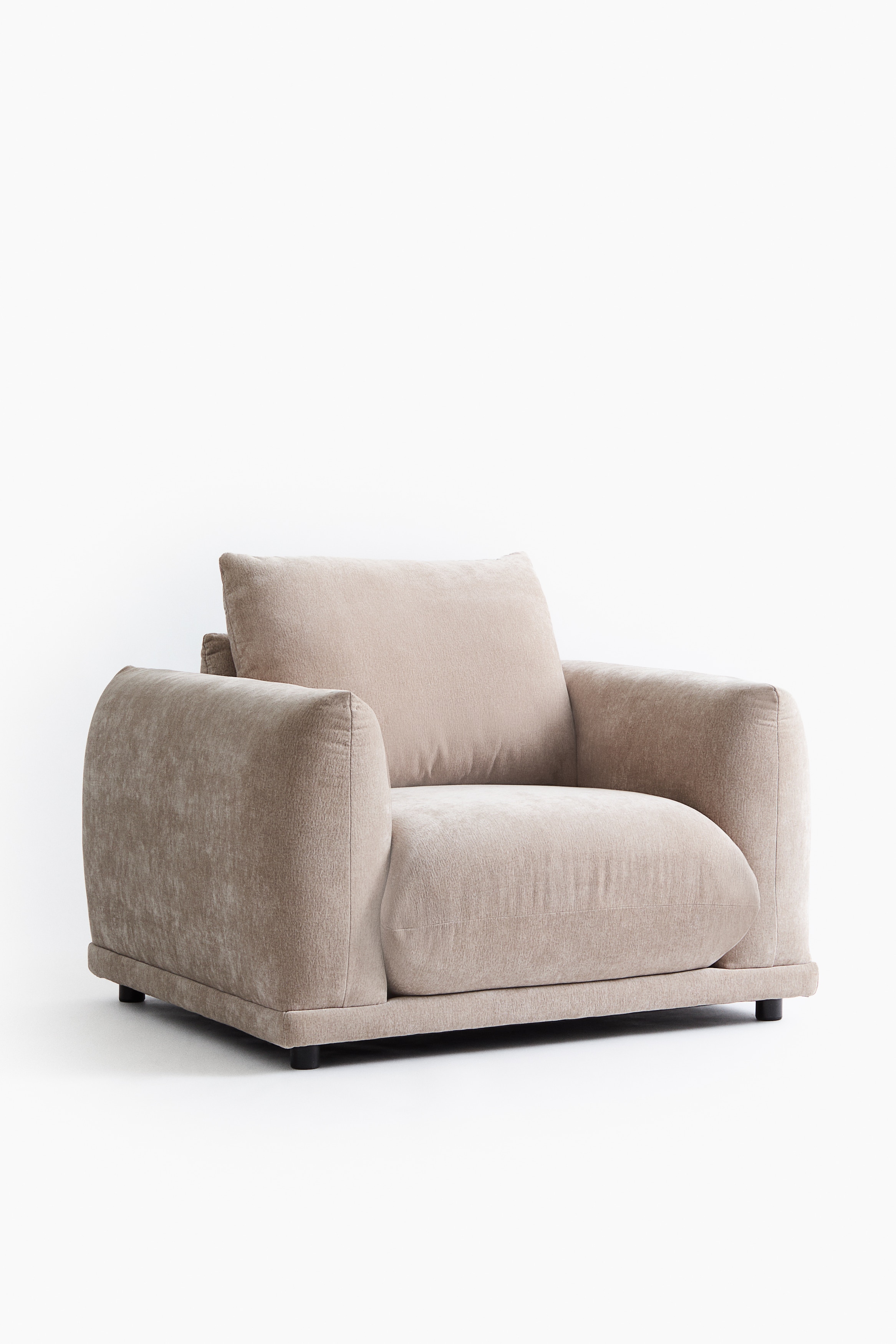 Samt-loungesessel - Polyester, Beige