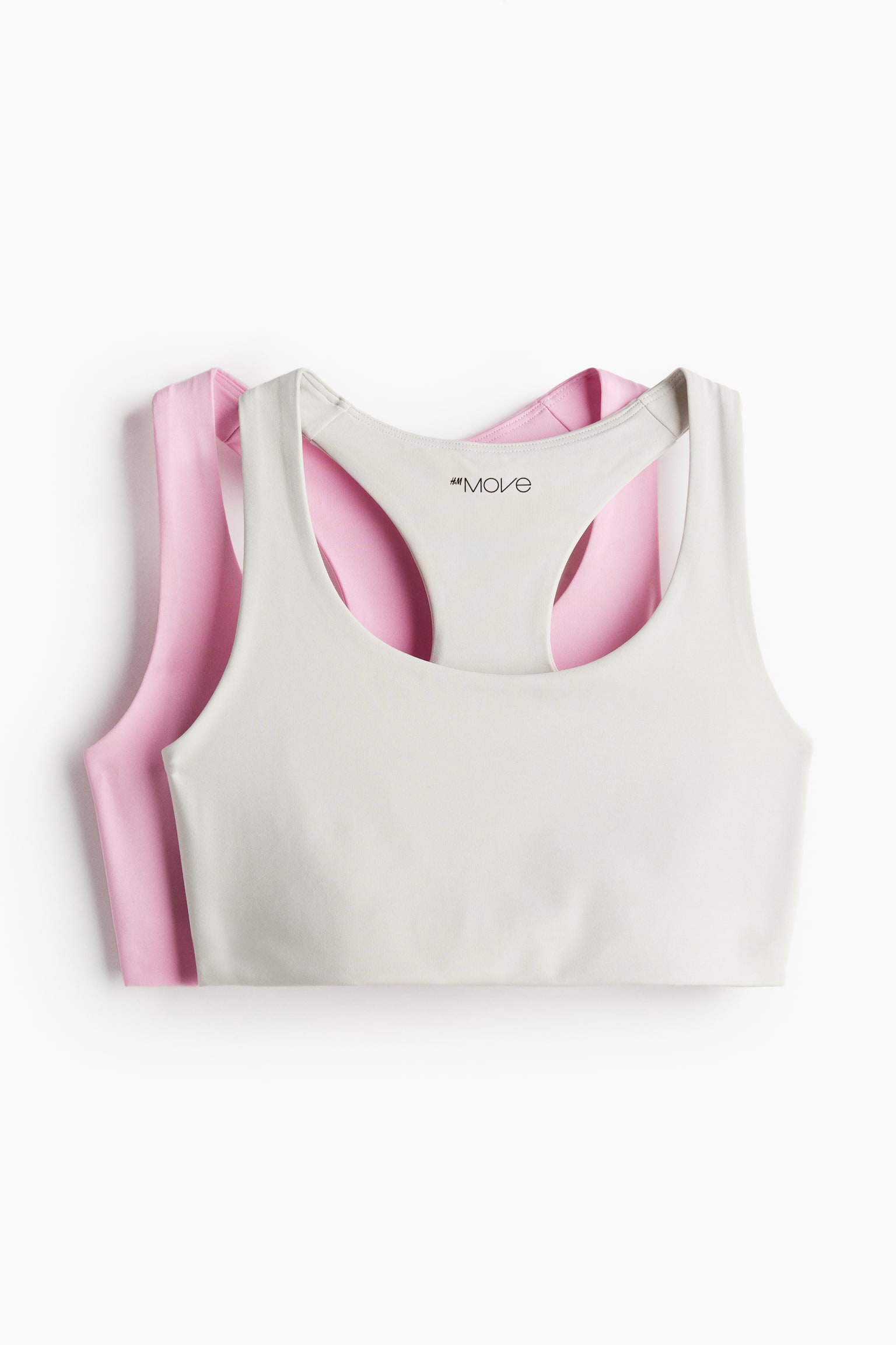 2-pack Medium Support Sports Bras - Light beige/Pink/Dark khaki green/White/Plum purple/Light beige/Black/White/Light beige/Brown/Beige/Dark purple/Light purple/Navy blue/Dark green/Black/Light blue/White/Navy blue/Black - 1