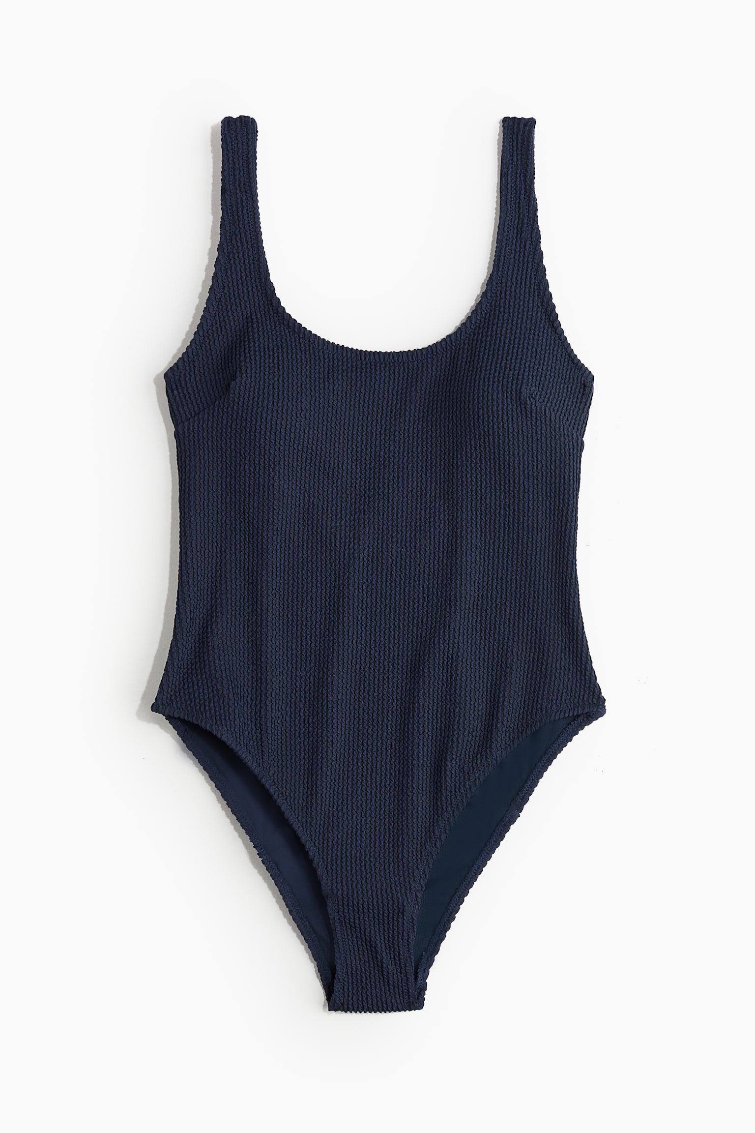 Padded-cup High-leg swimsuit - Navy blue/Dark green/White/Black - 2