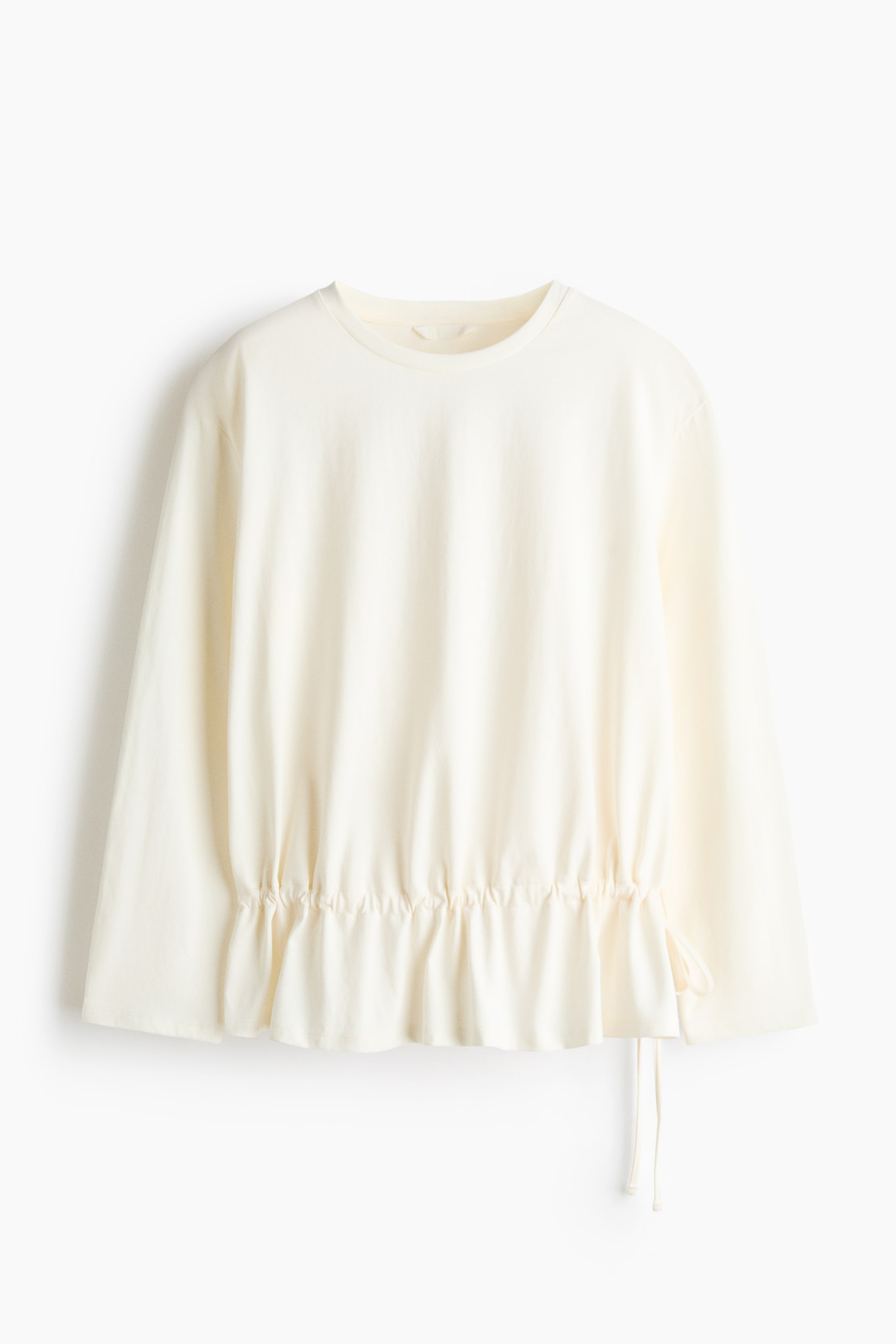 View larger image: Drawstring-detail cotton top - Cream - Ladies | H&M 1