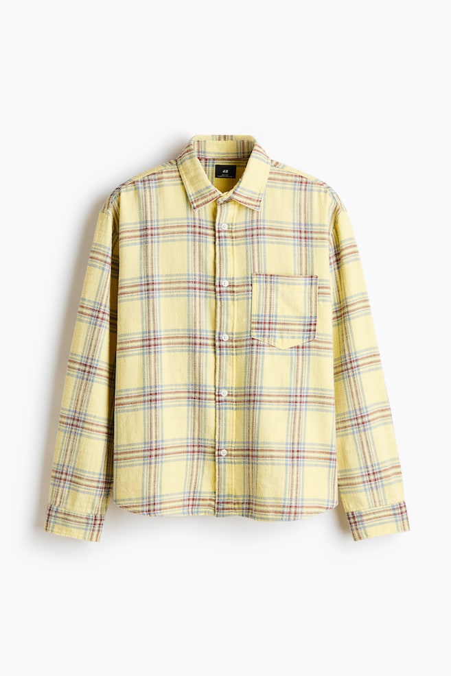 Relaxed-Fit Cotton Shirt - Yellow/plaid/Blue/plaid - 1
