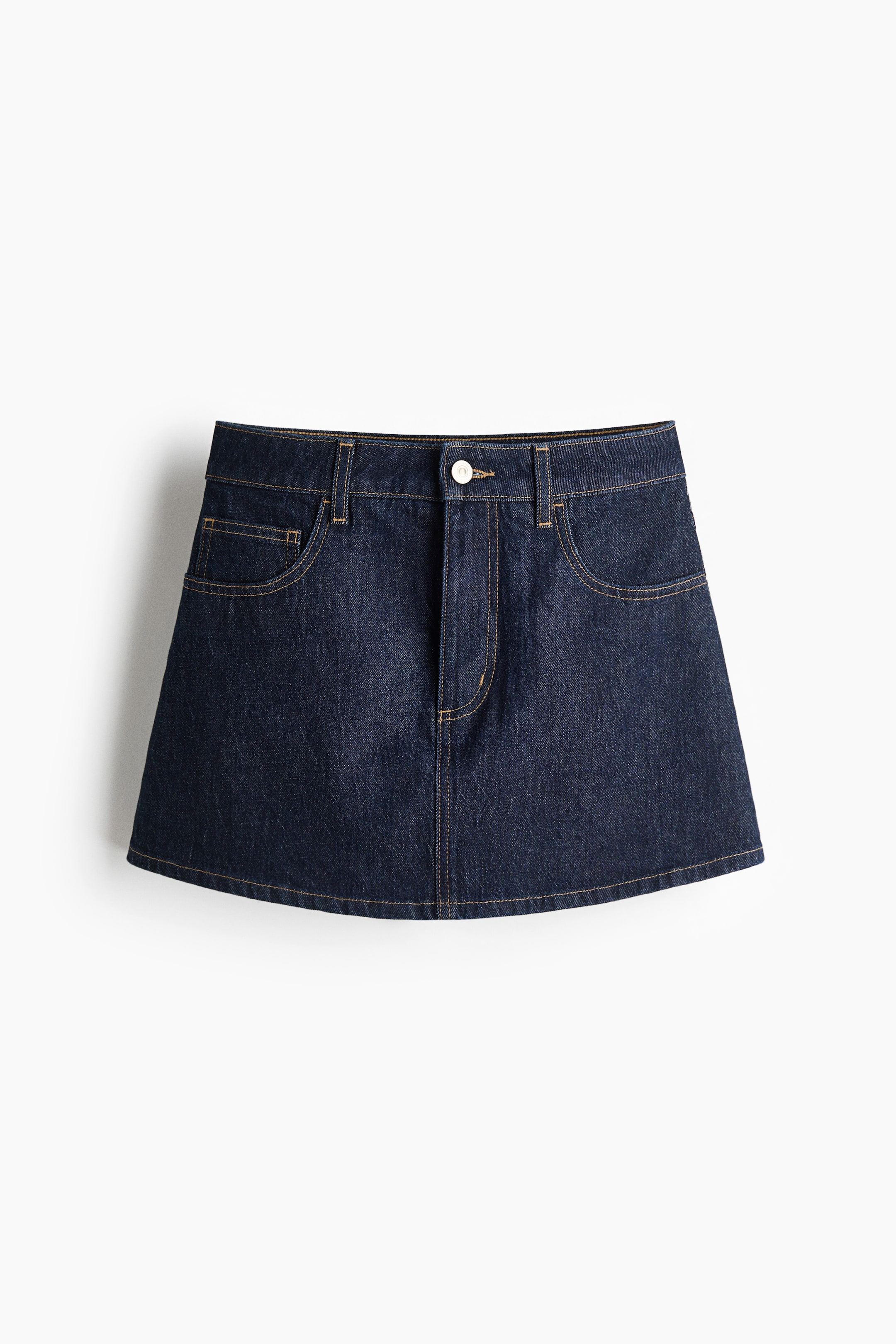 High-Waist Denim Skort