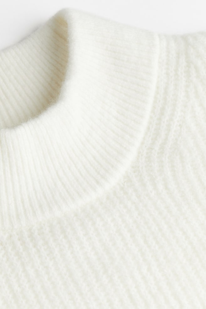 Knitted turtleneck dress - White/Beige - 6