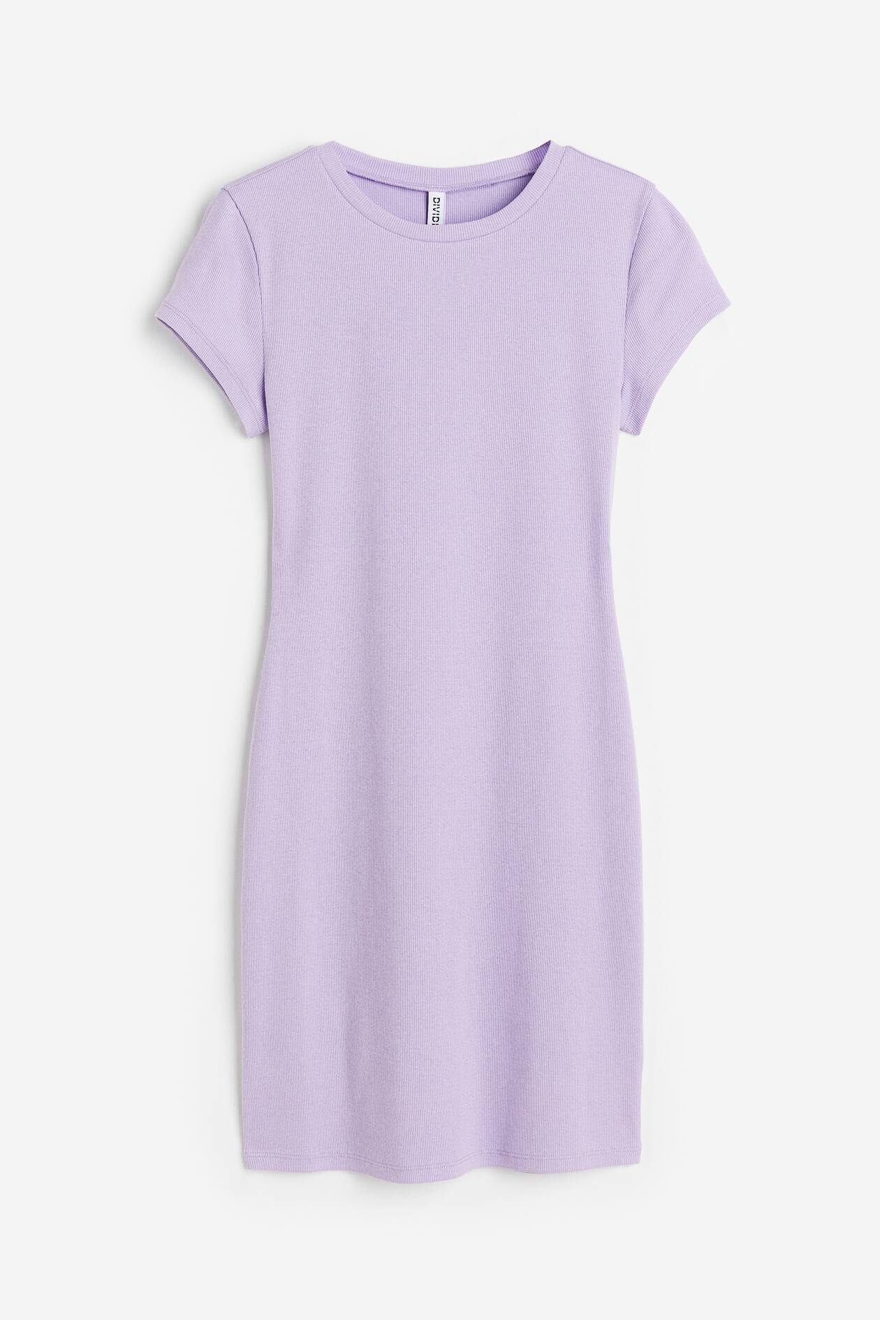 h&m purple bodycon dress Women's Light purple Cotton bodycon dress