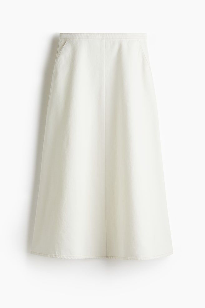 Denim midi skirt - White - 1