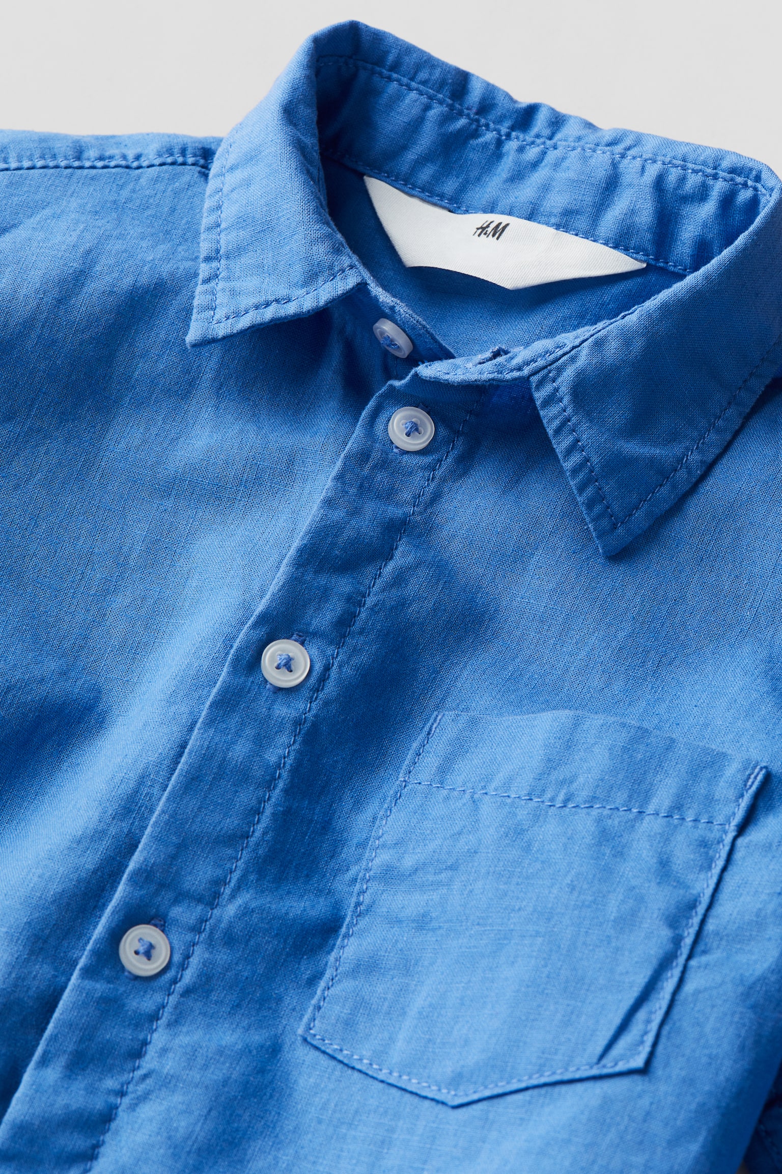 Linen Blend Shirt - Blue/Light blue - 4