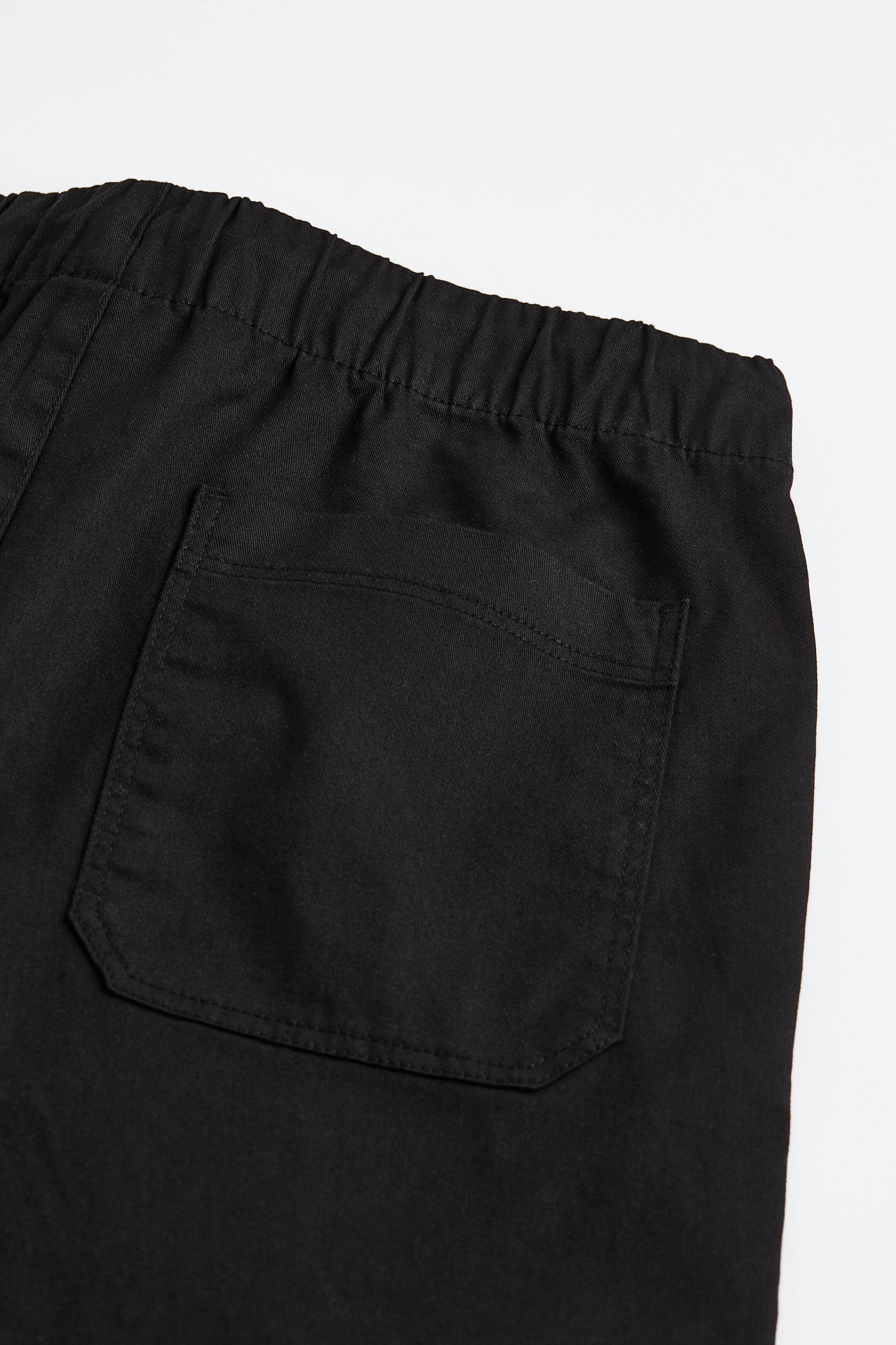 View larger image: Regular Fit Cotton Twill Pull-on Pants - Black - Men | H&M CA 2