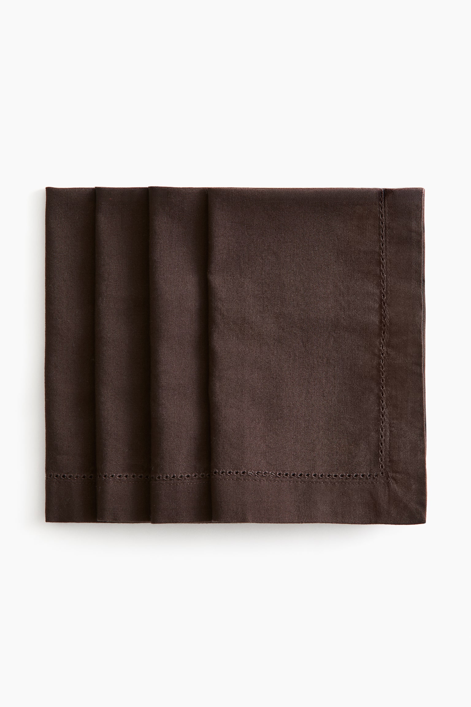 4-pack cotton napkins - Dark brown/White/Dusty blue/Light beige/Dusty yellow