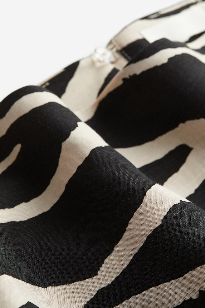 Linen-blend mini skirt - Black/Zebra print/Black/Cerise/Light beige - 4