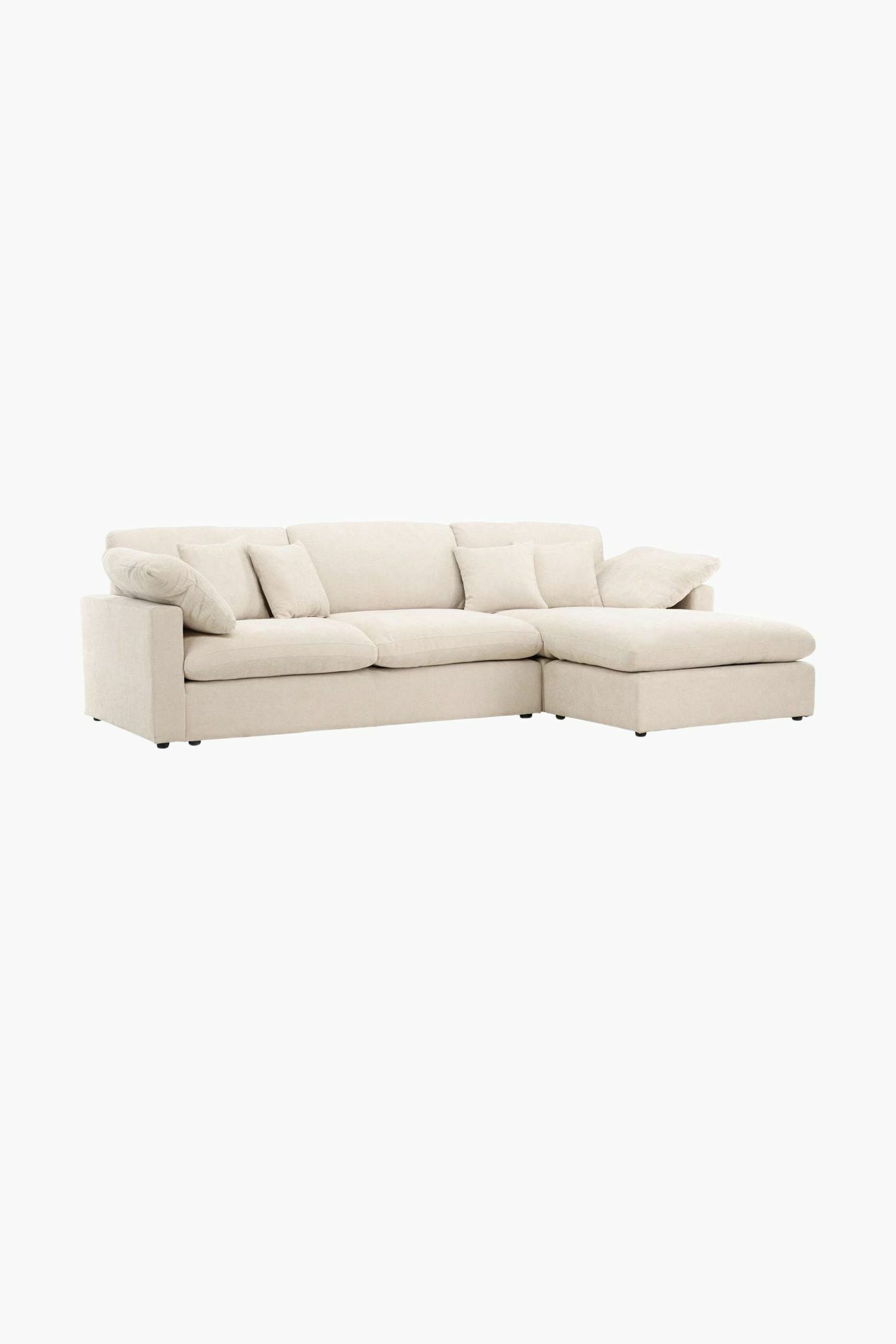 Canapé D'angle Amalfi - Polyester, Beige