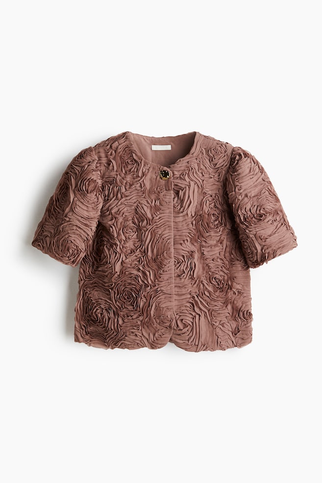 Appliquéd jacket - Old rose - 1