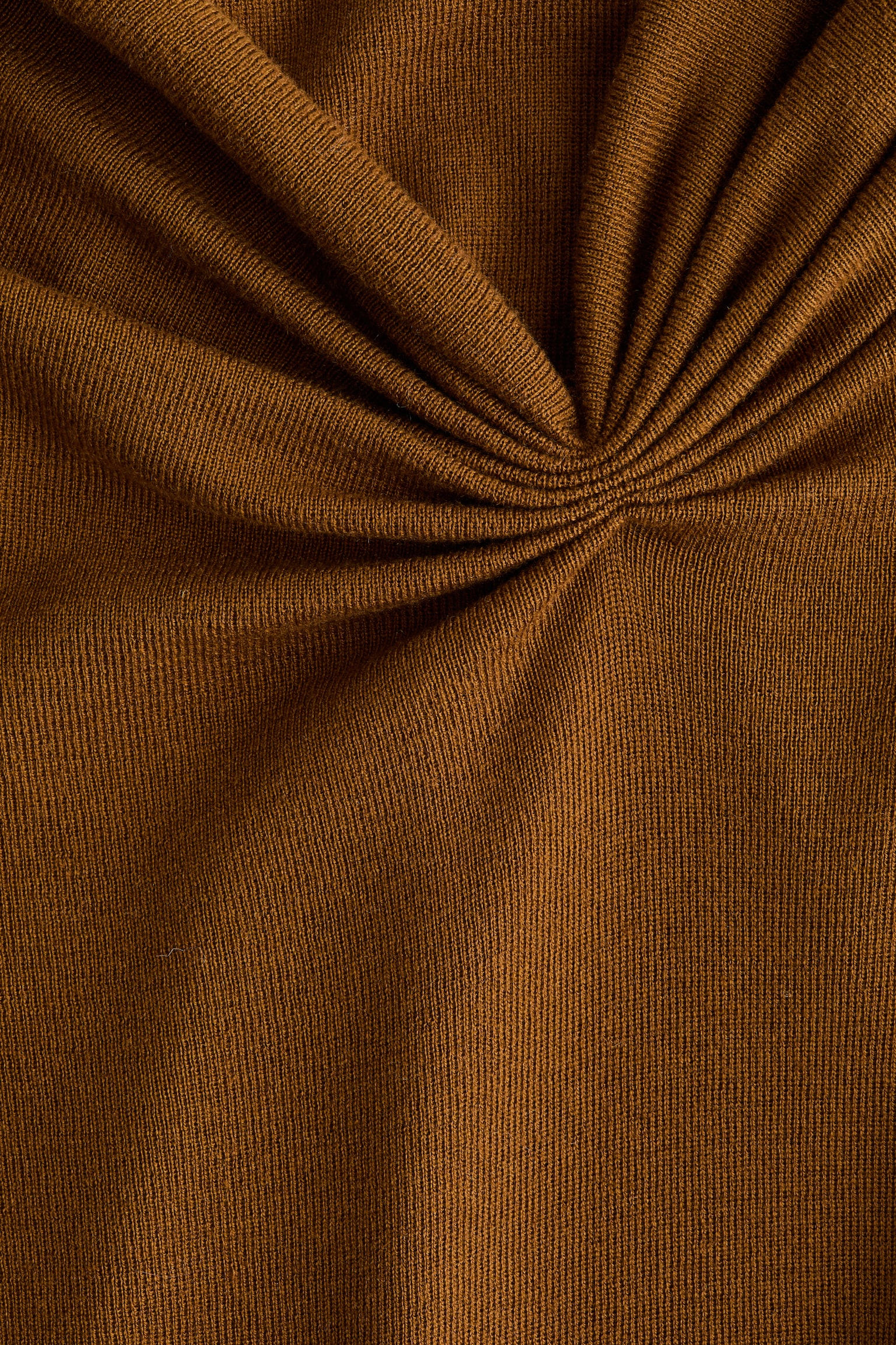 חולצת ריב במראה נשפך מתערובת ויסקוזה - חום זהוב/שחור - 4