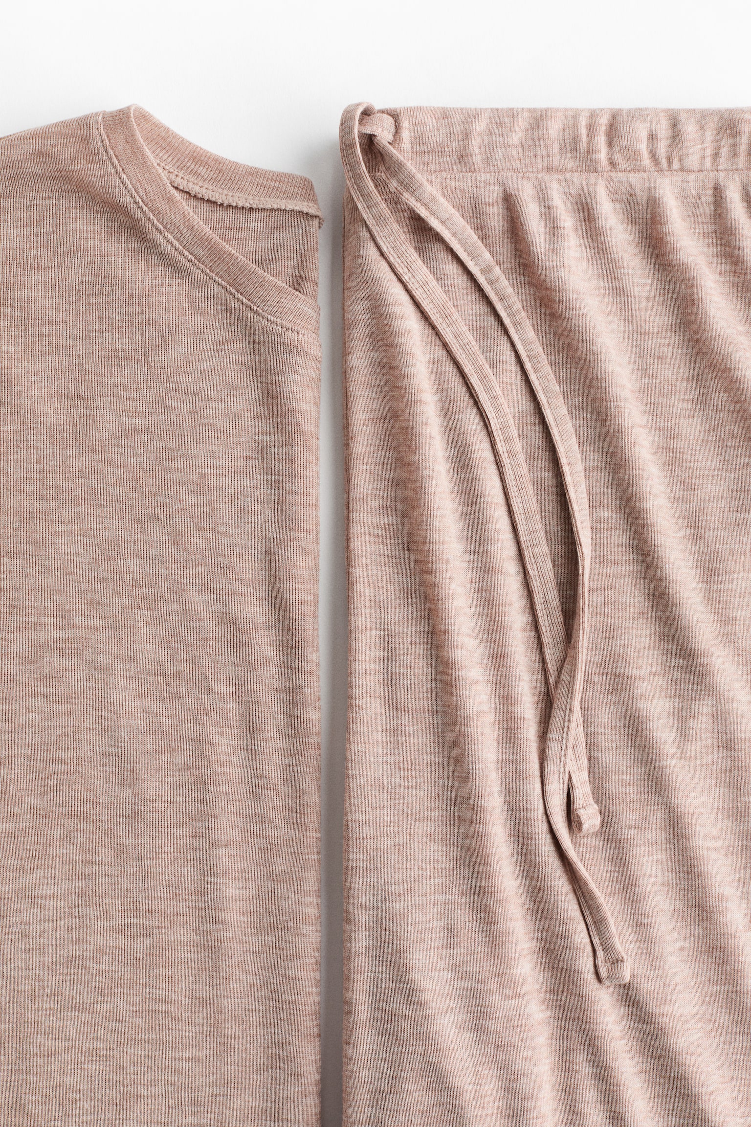 Pigiama a costine - Beige mélange/Grigio scuro mélange - 4