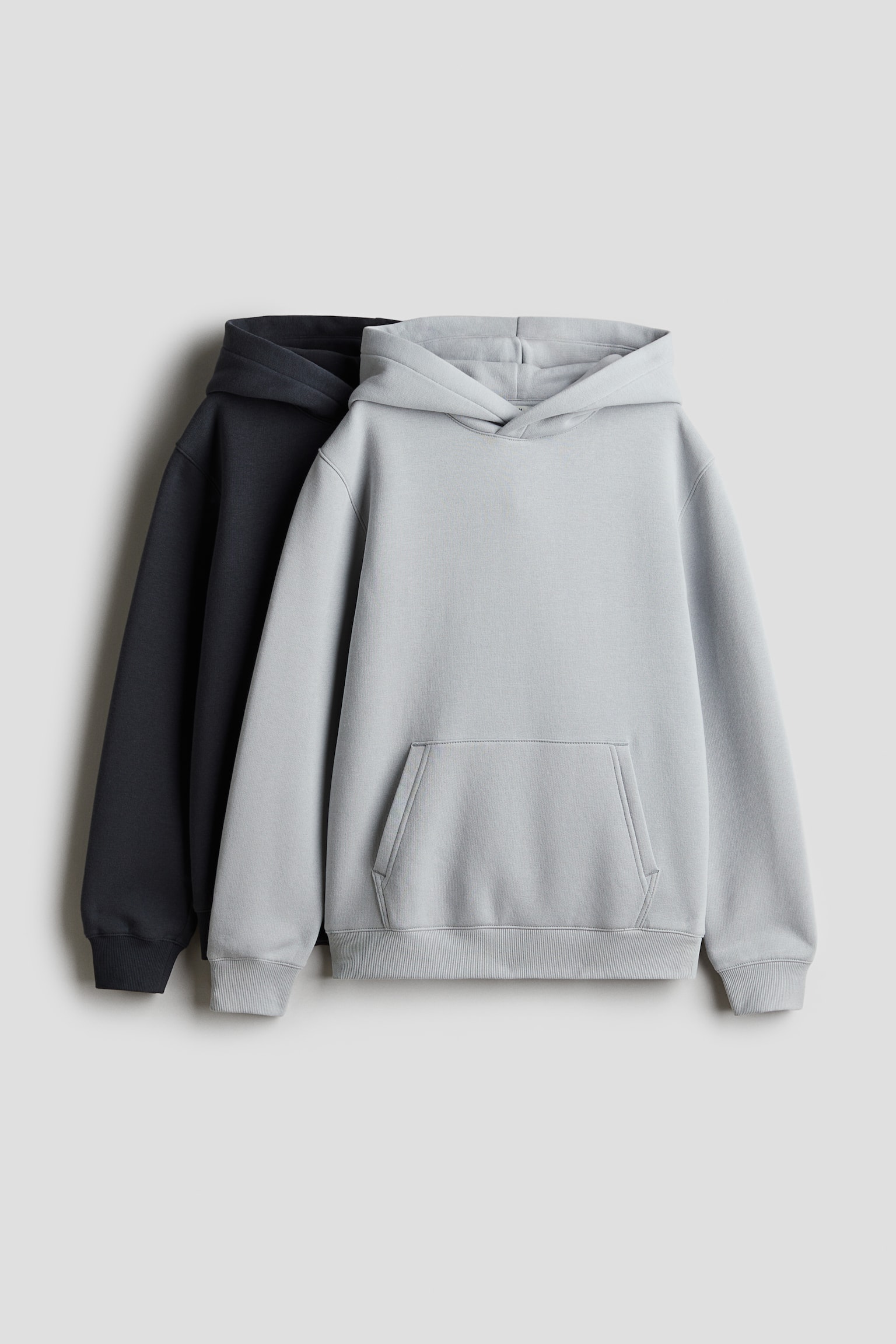 2-pack hoodies - Light grey/Dark grey/Khaki green/White - 1