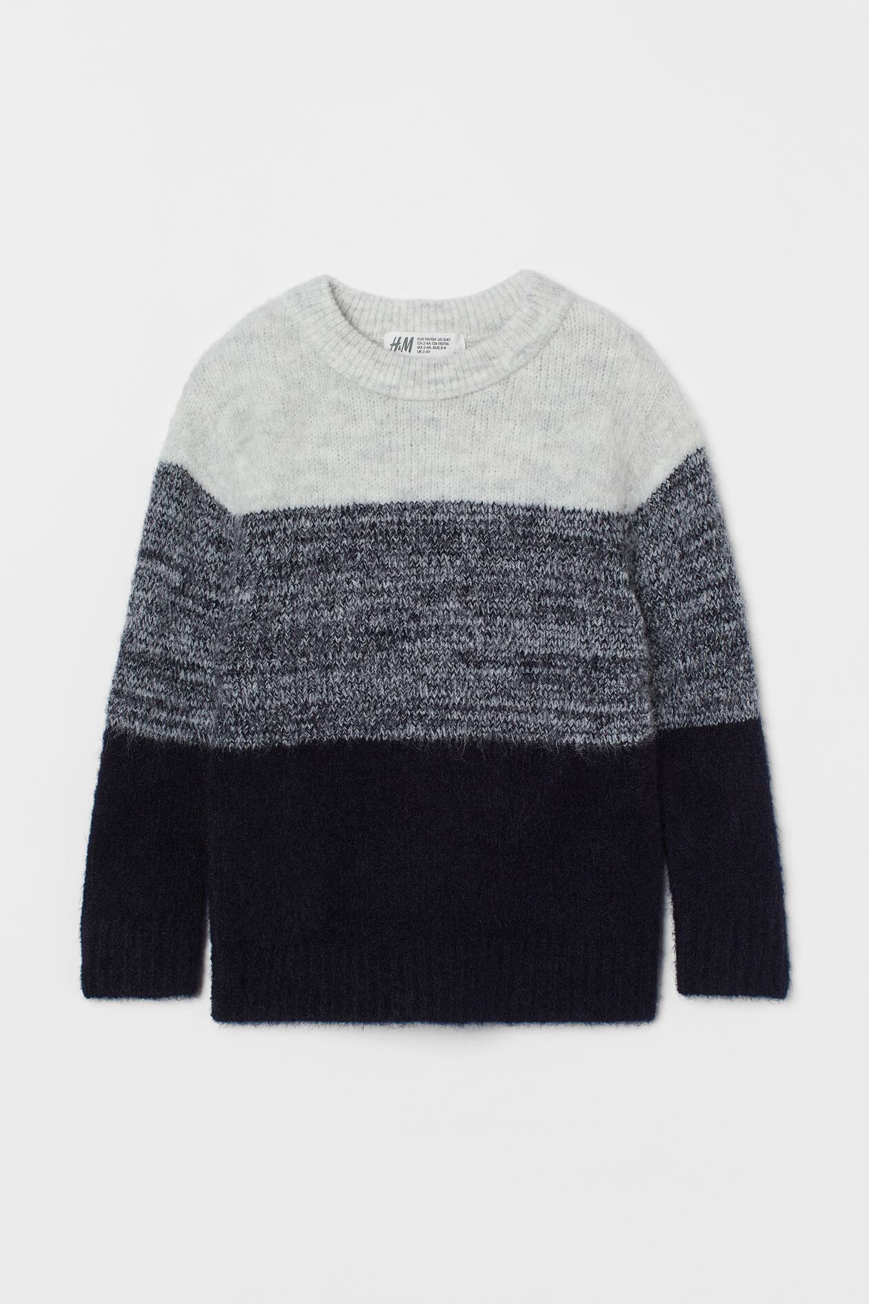 Sweater - Navy blue/color-block - Kids | H&M US