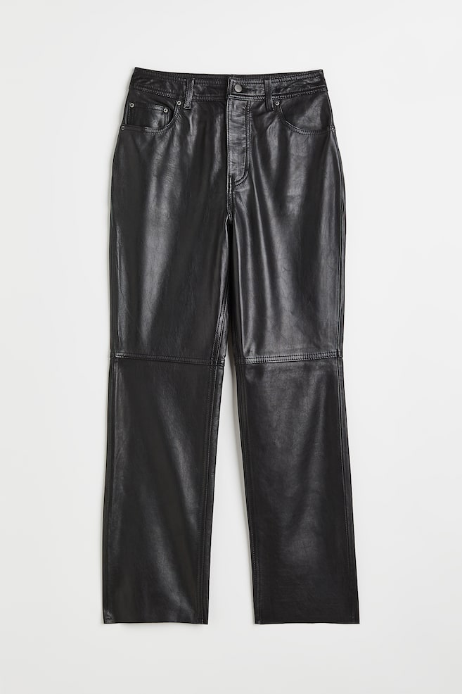 Leather trousers - Black/Dark brown - 2