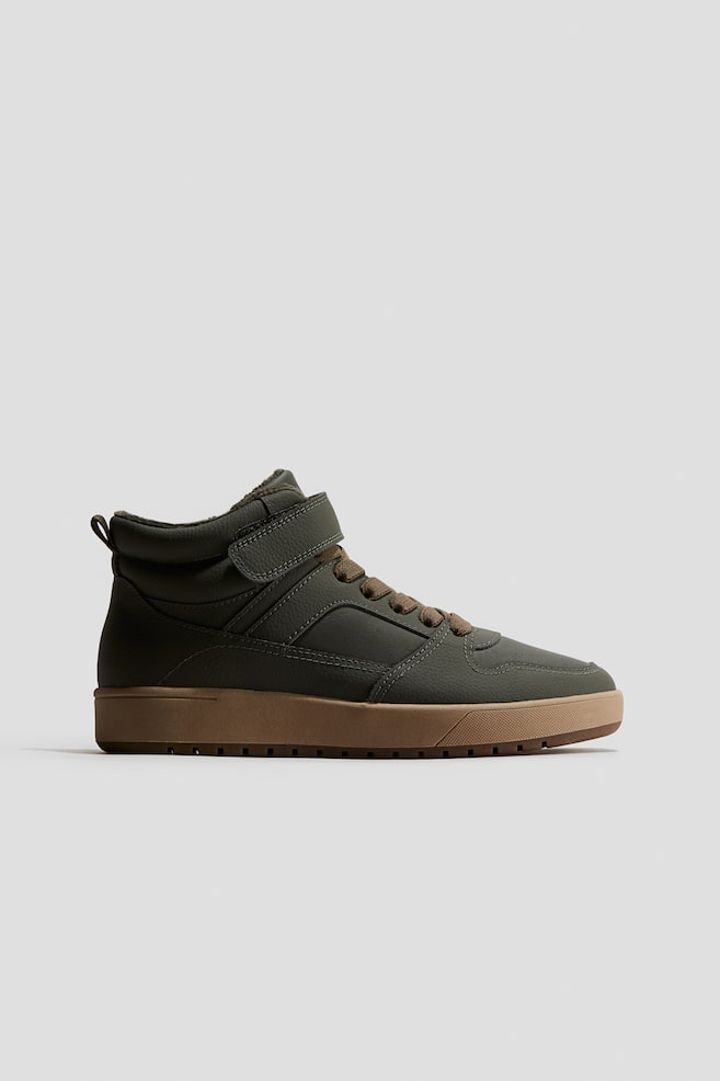 Sneakers chaudement doublées - Vert kaki/Noir - 1