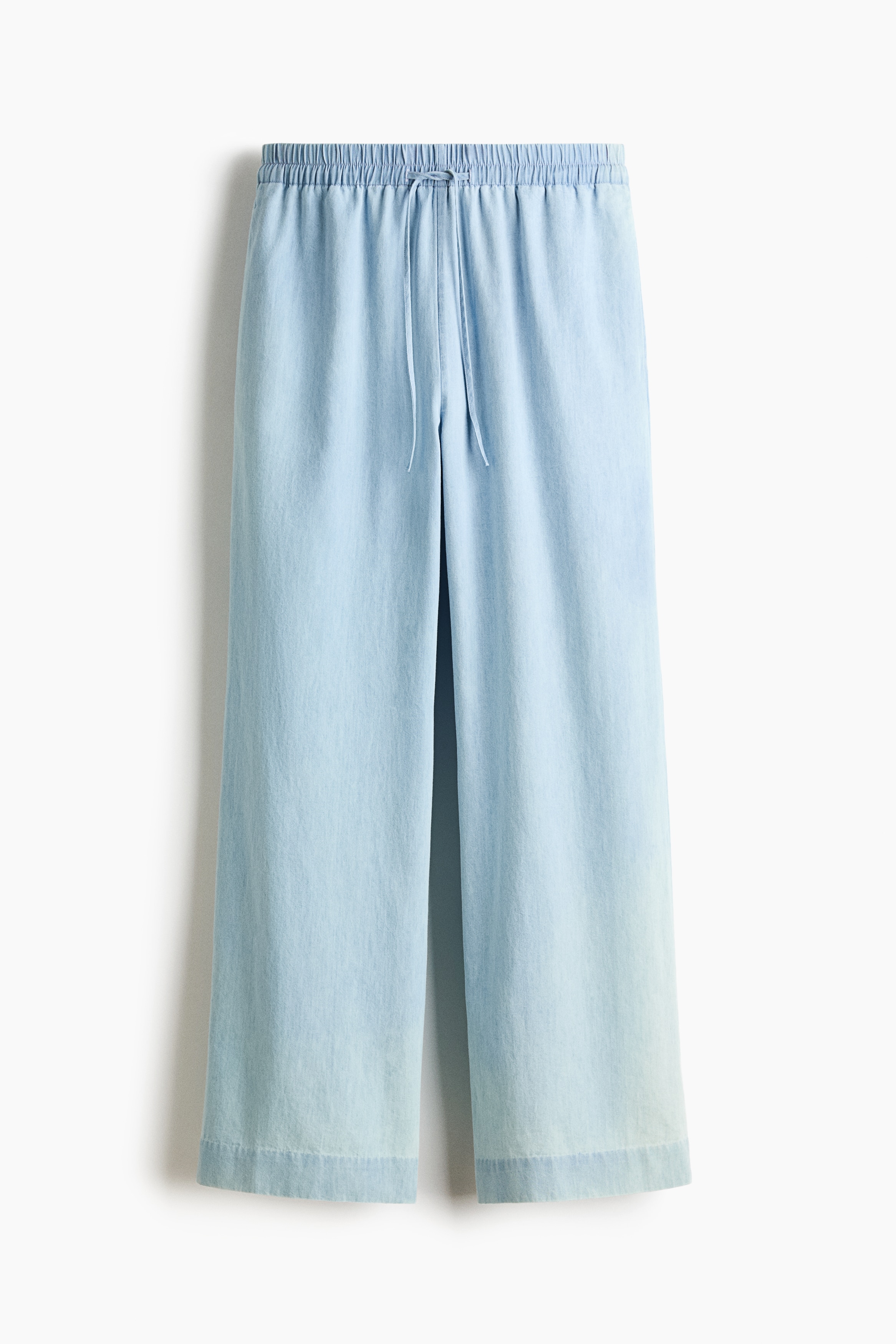 Denim drawstring trousers - Light denim blue/Denim blue