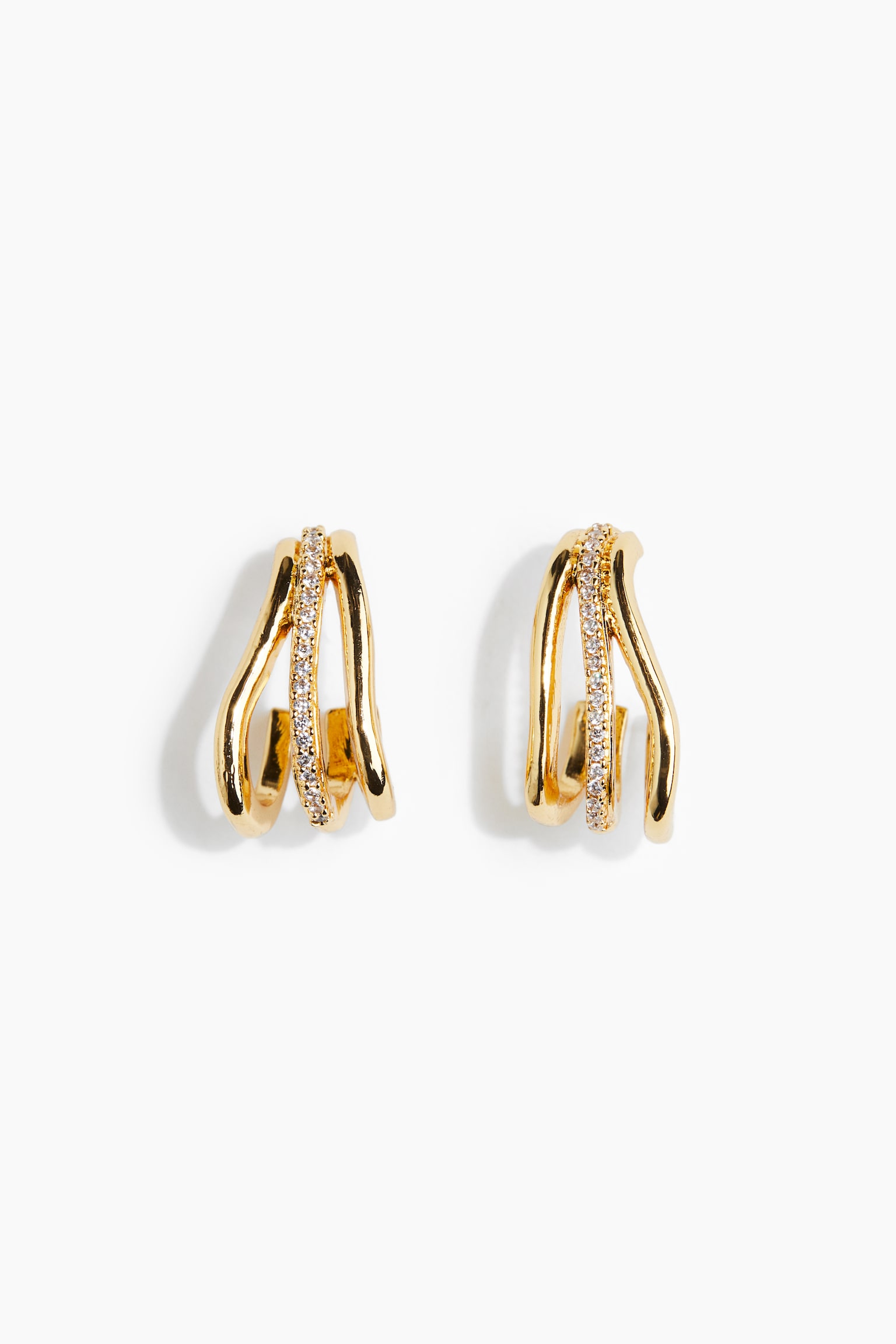 Gold-plated hoop earrings - Gold-coloured - 1