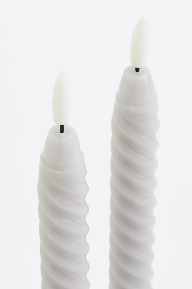 2-pack LED Swirl candles - Ljusgrå/Vit/Ljusrosa/Ljusbeige/dc - 2