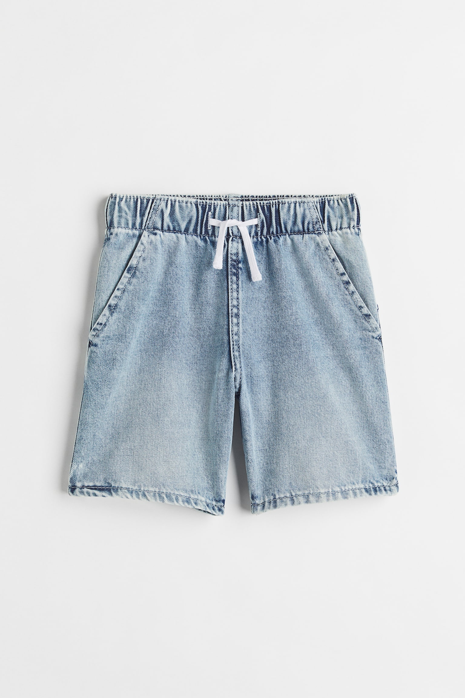 Cotton Denim Shorts - Light denim blue/Dark grey - 1