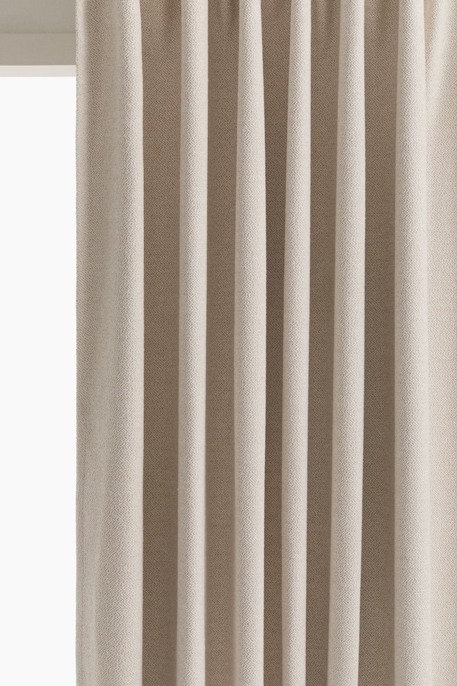 Single-pack Long Wide Blackout Curtain Panel - Light beige/Taupe - 1