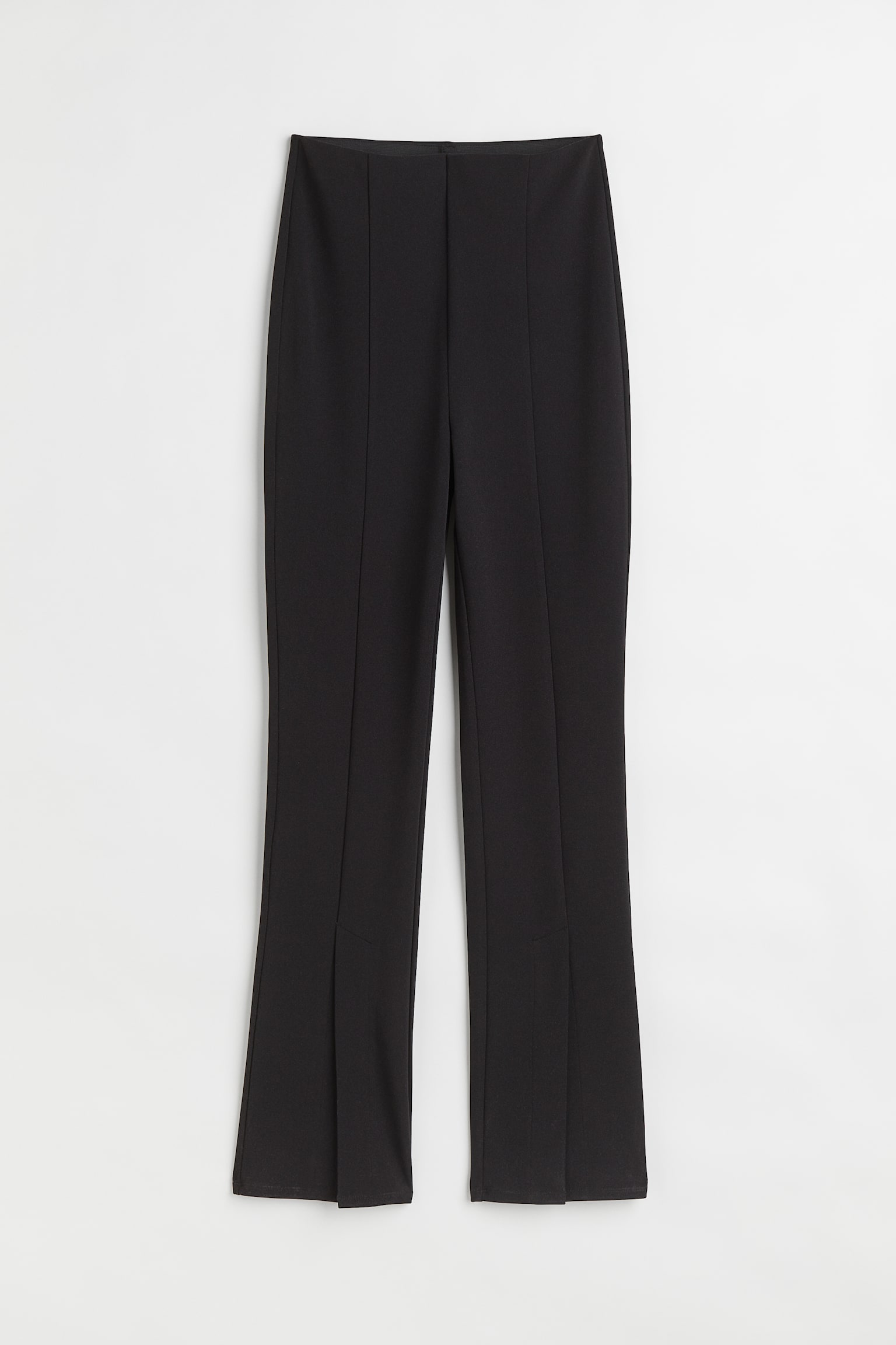 Quần legging loe xẻ gấu - Màu đen - 1