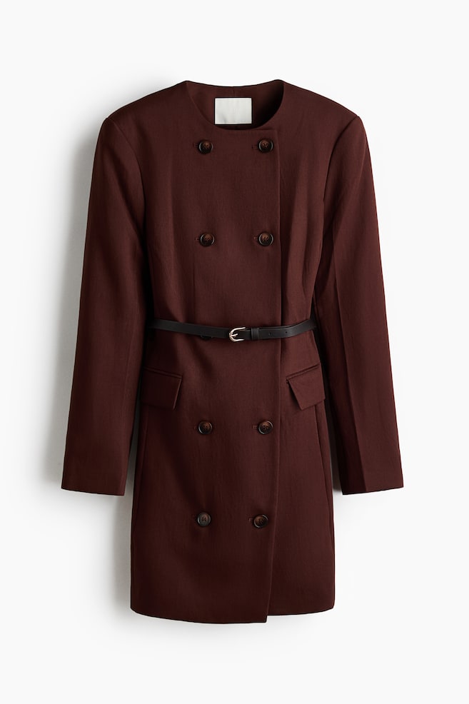 Double-breasted blazer dress - Dark rust brown - 1