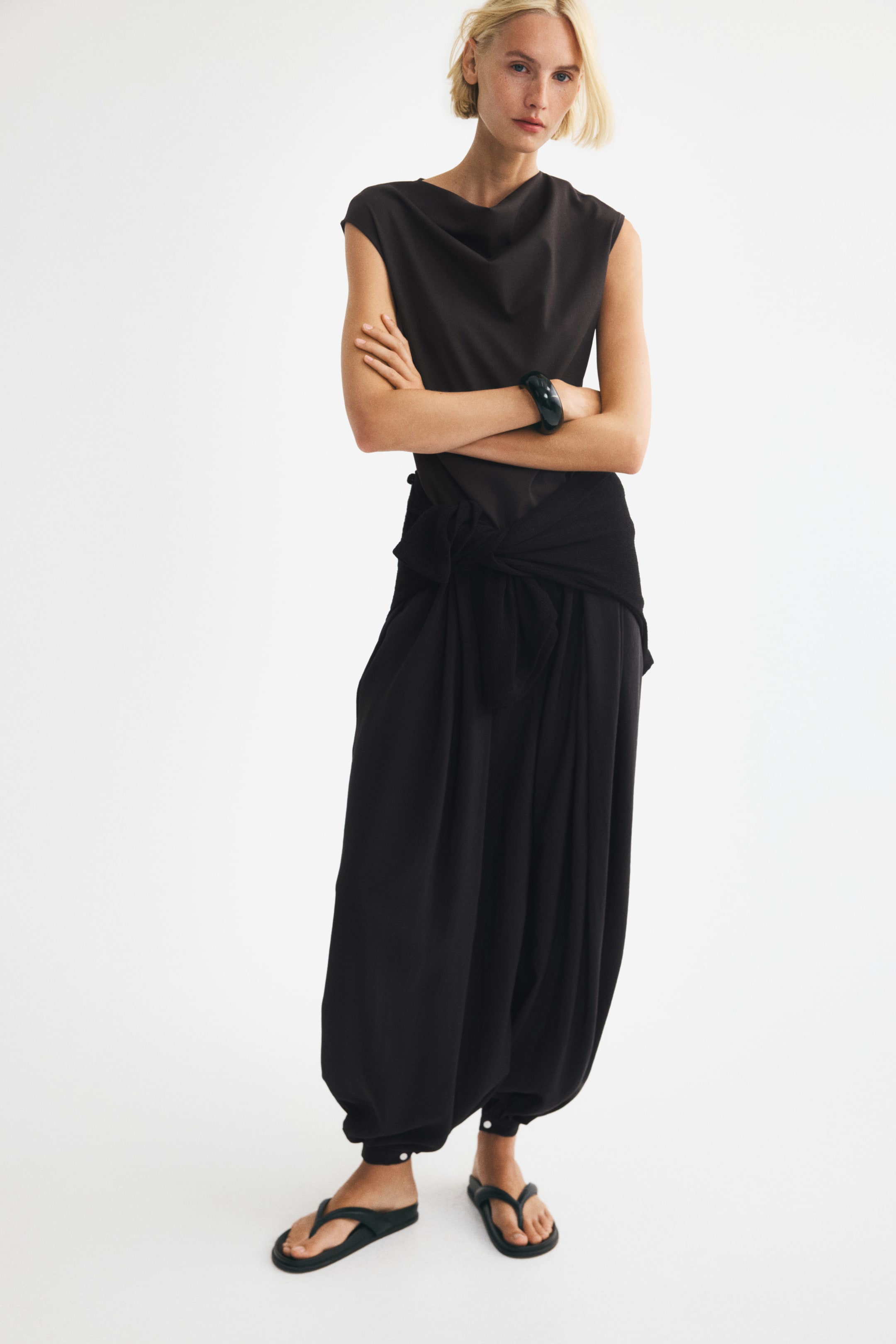 Cowl-Neck Jersey Top