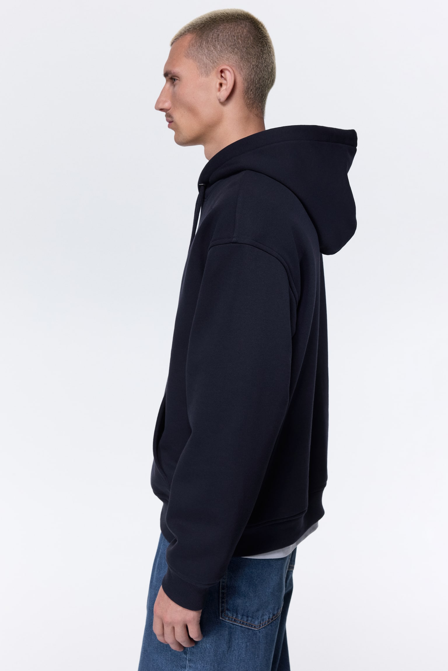 Loose Fit Hoodie - Navy blue/Black/Dark gray/Dark khaki green/Light gray melange/Dark forest green/Dark brown/Plum/Light blue/Beige/White/Dark teal/Pink/Light beige/Pink/Light beige - 4