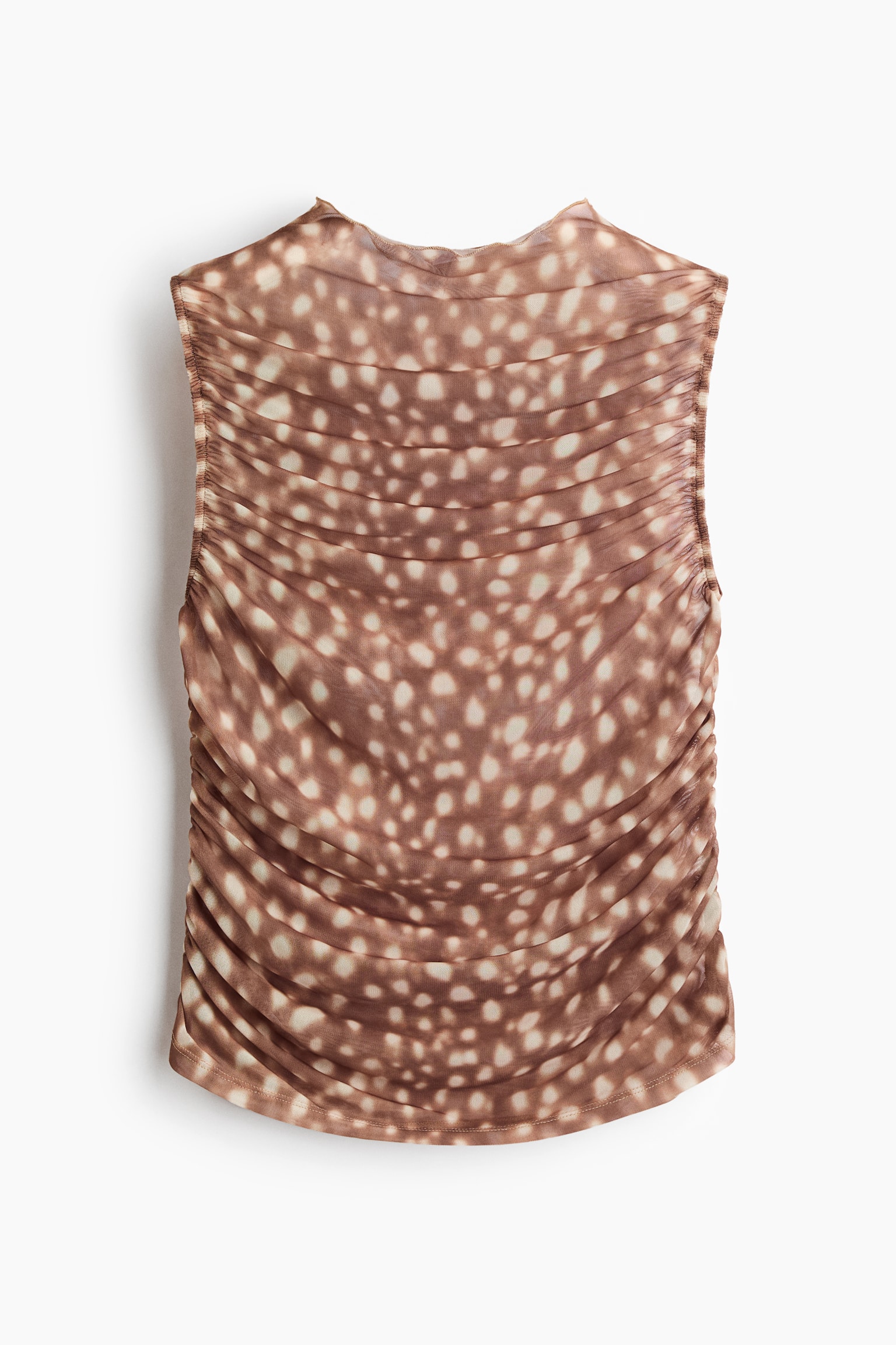 Женский топ H&M Draped Mesh Top, цвет: Коричневый — фото 1