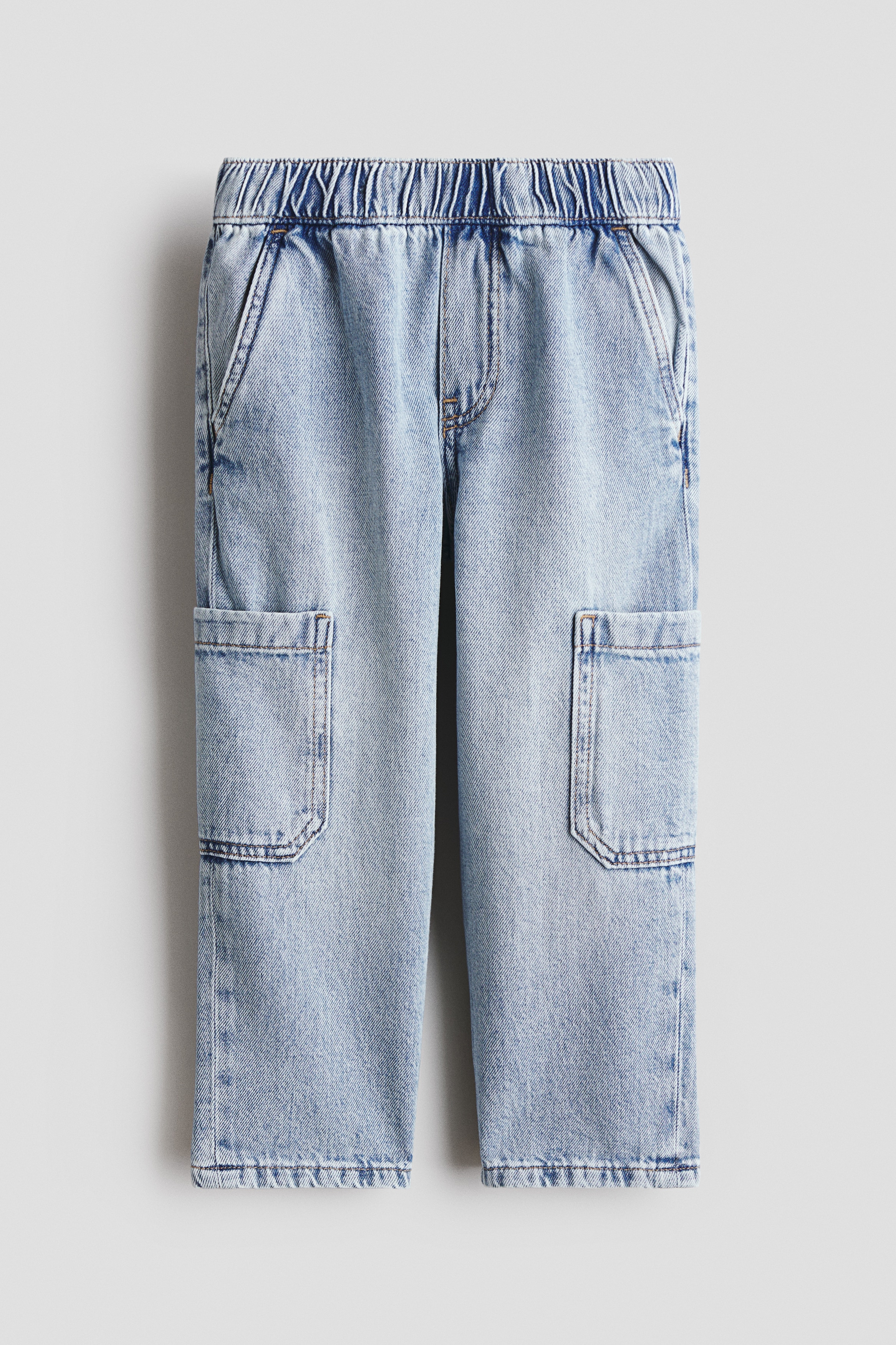 Džínové kalhoty jogger cargo - Bledý denim blue