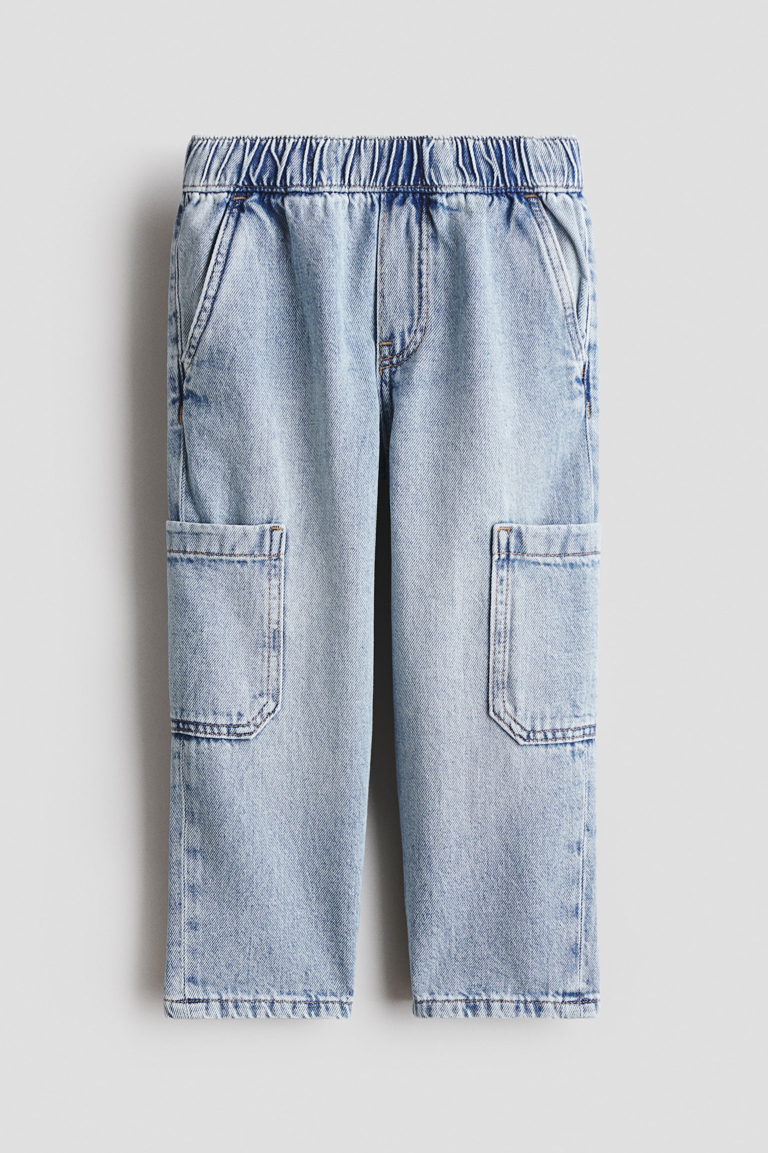 Denim cargojoggers - Bleek denimblauw - 1