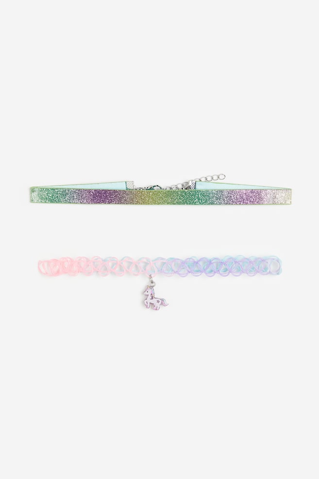 2-pack necklaces - Purple/Unicorn/Pink/Heart - 1