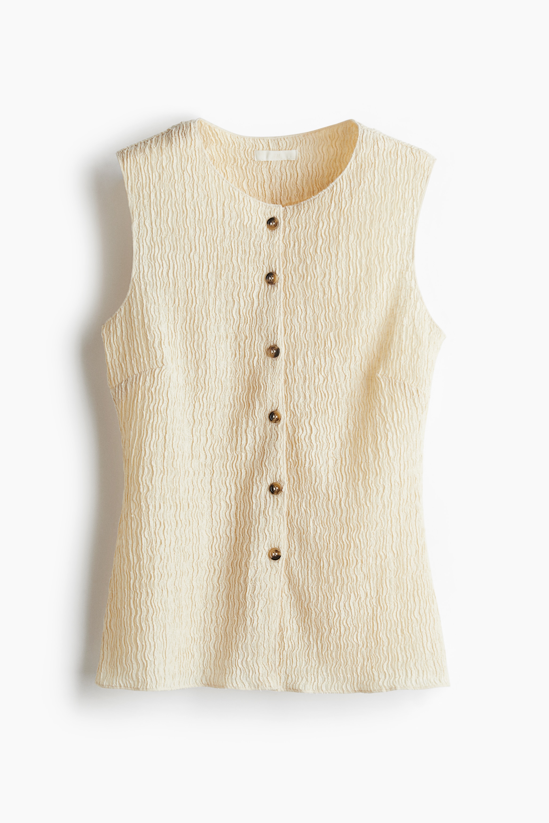 H & M - Weste aus Strukturjersey - Beige - Damen