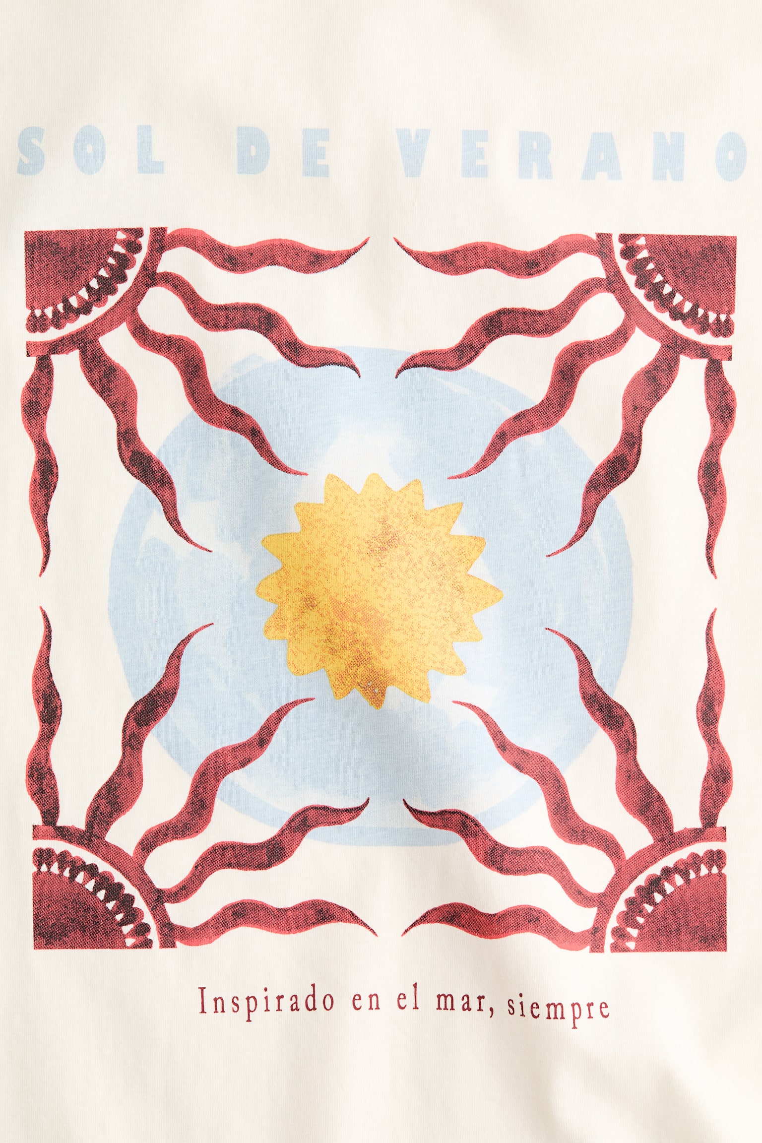 Printed T-shirt - Cream/Sol de Verano/Light blue/Salty Breeze/Red/Soleil - 5
