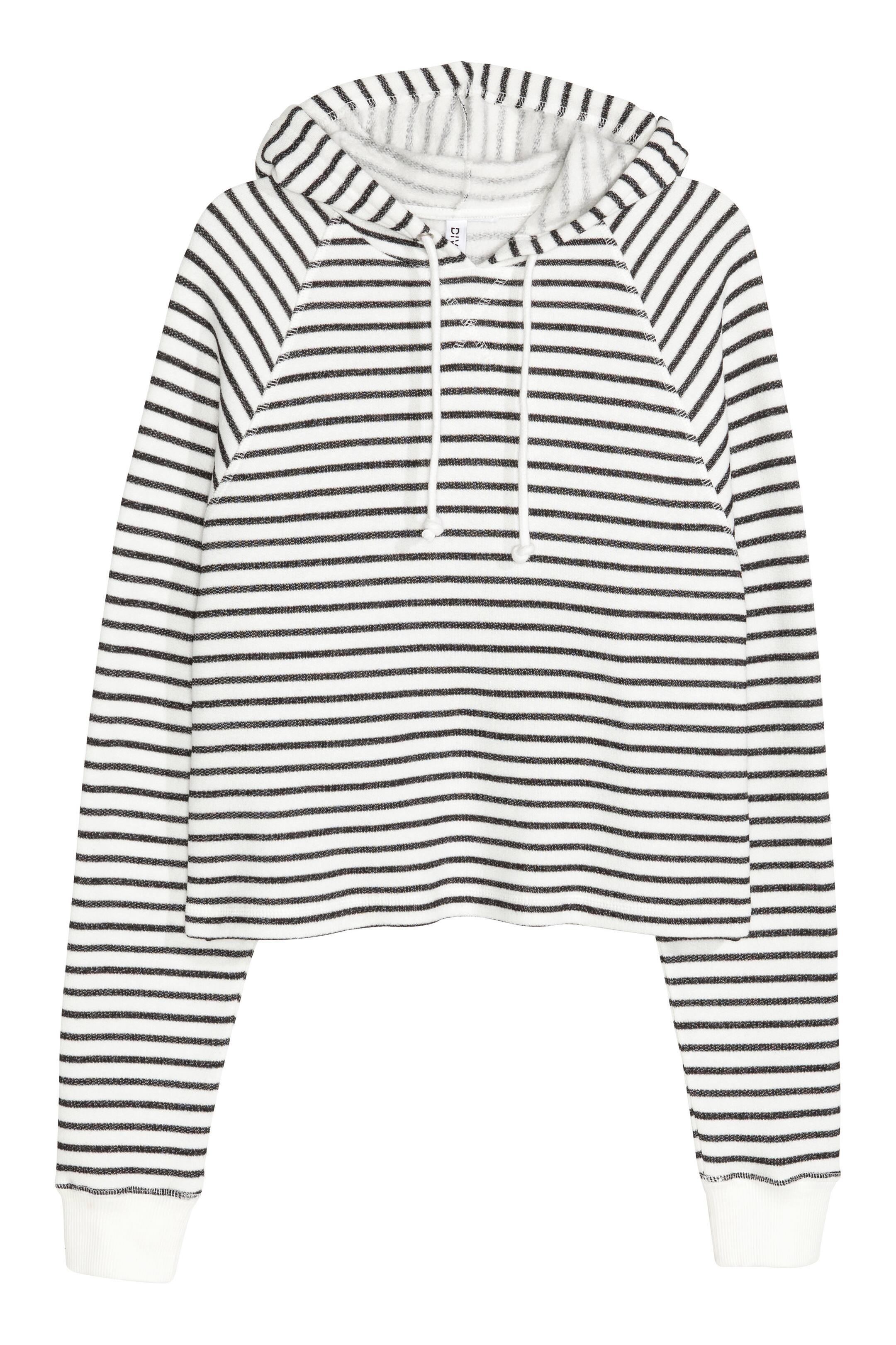 View larger image: Cropped hooded top - White/Black striped - Ladies | H&M GB 1