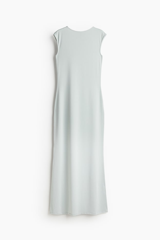 Robe moulante avec jupe sirène - Turquoise clair/Gris foncé - 1