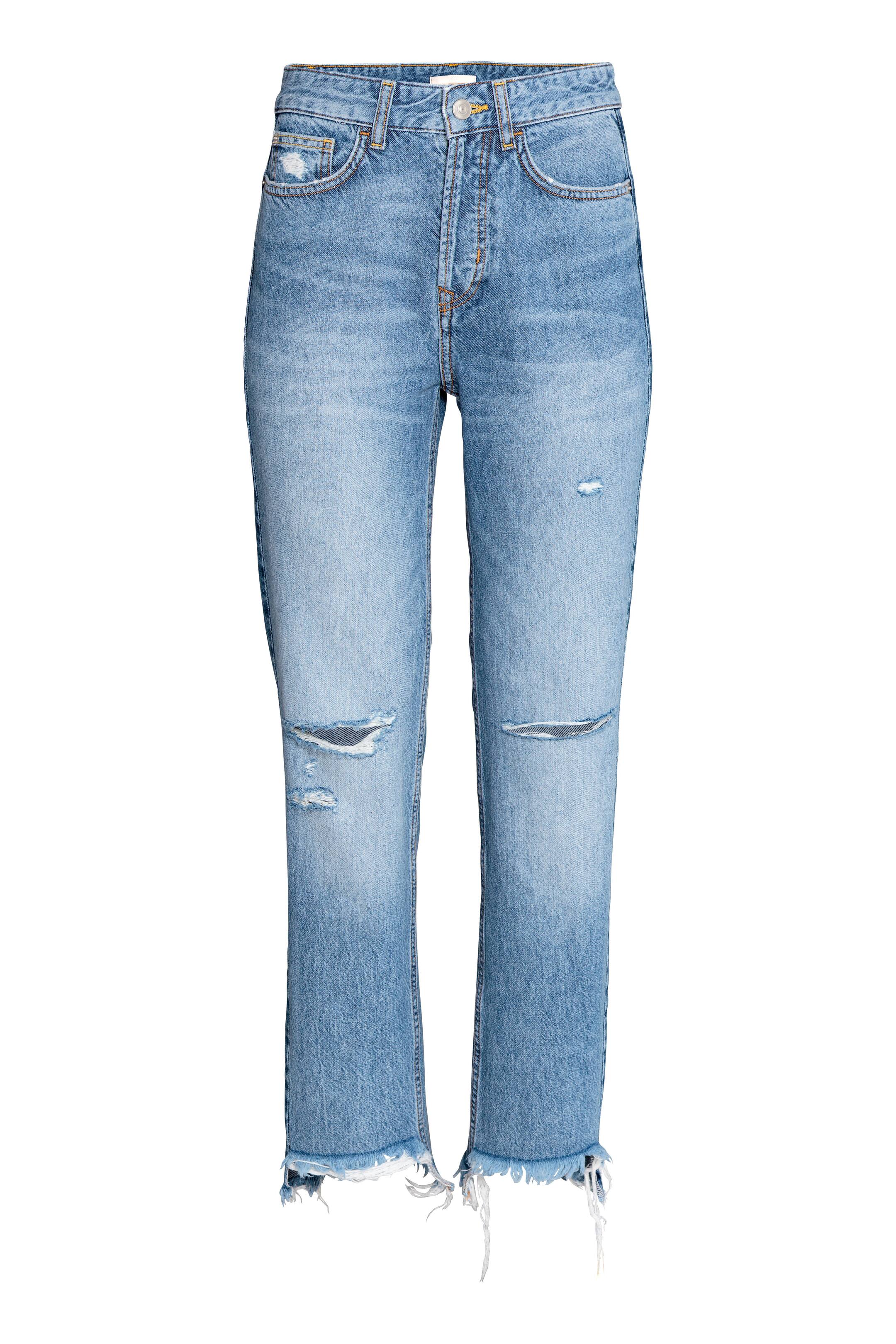 View larger image: Straight Regular Trashed Jeans - Denim blue - Ladies | H&M GB 1