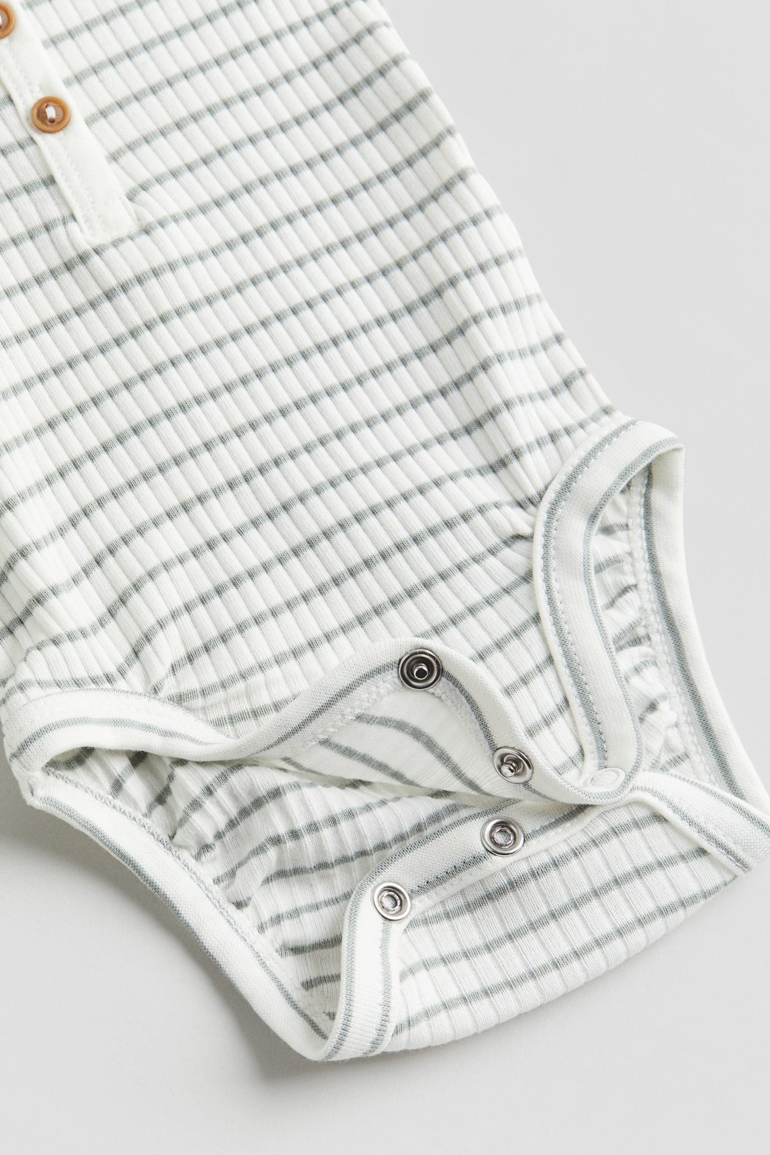 2-piece cotton jersey set - White/Green-striped - 2