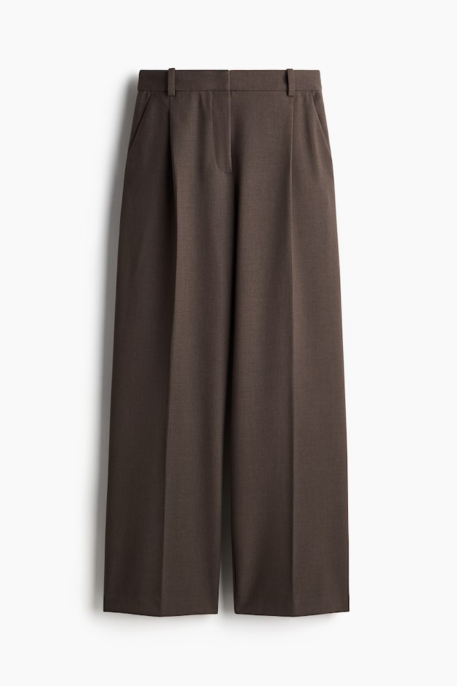 Tailored trousers - Dark mole/Black/Light beige marl - 1