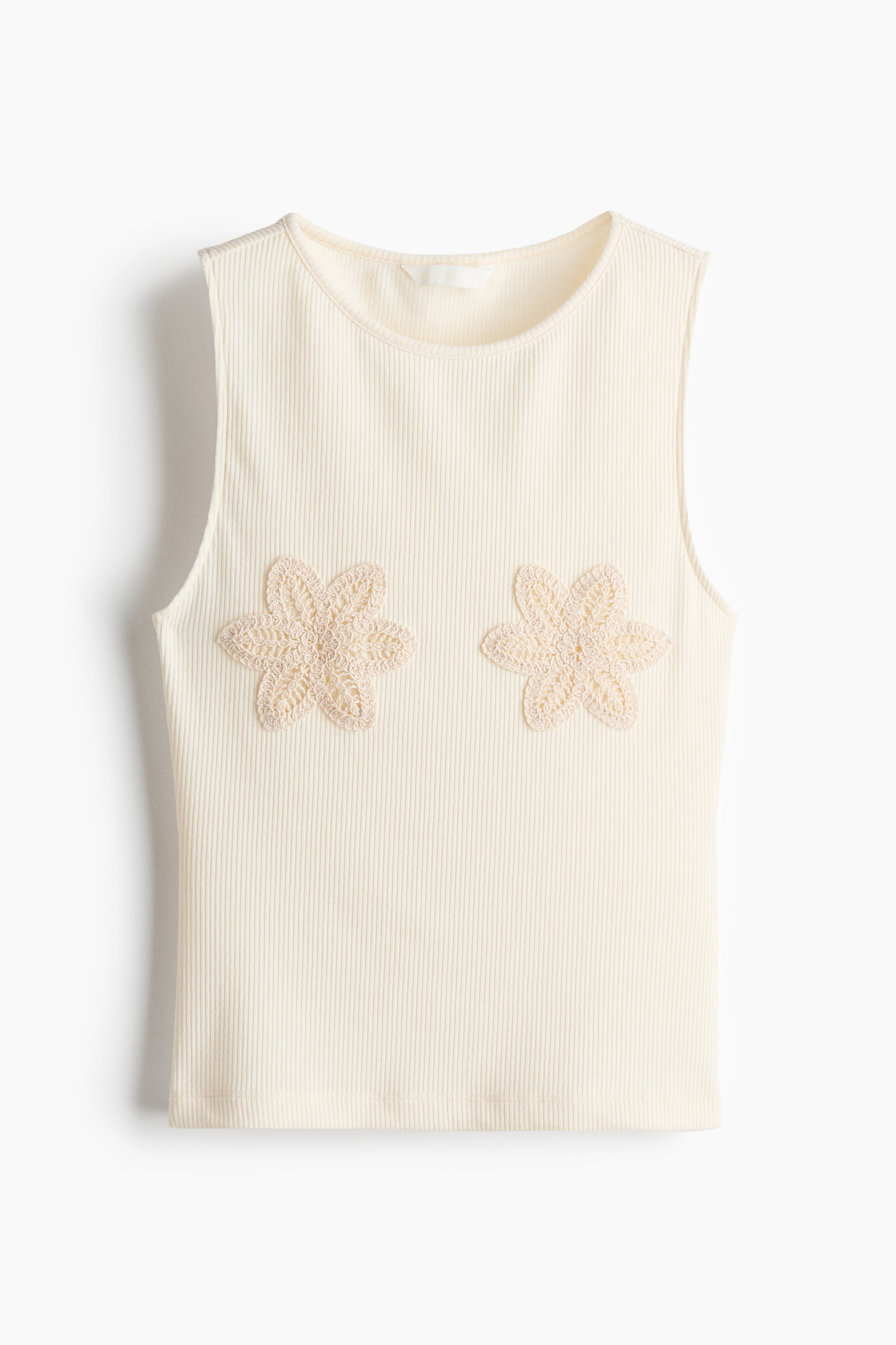 Top con detalles decorativos - Crema