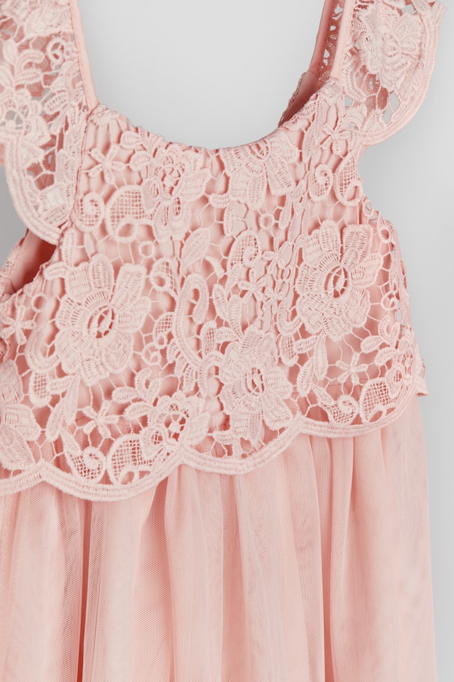 Lace and tulle dress - Dimrosa/Vit - 5