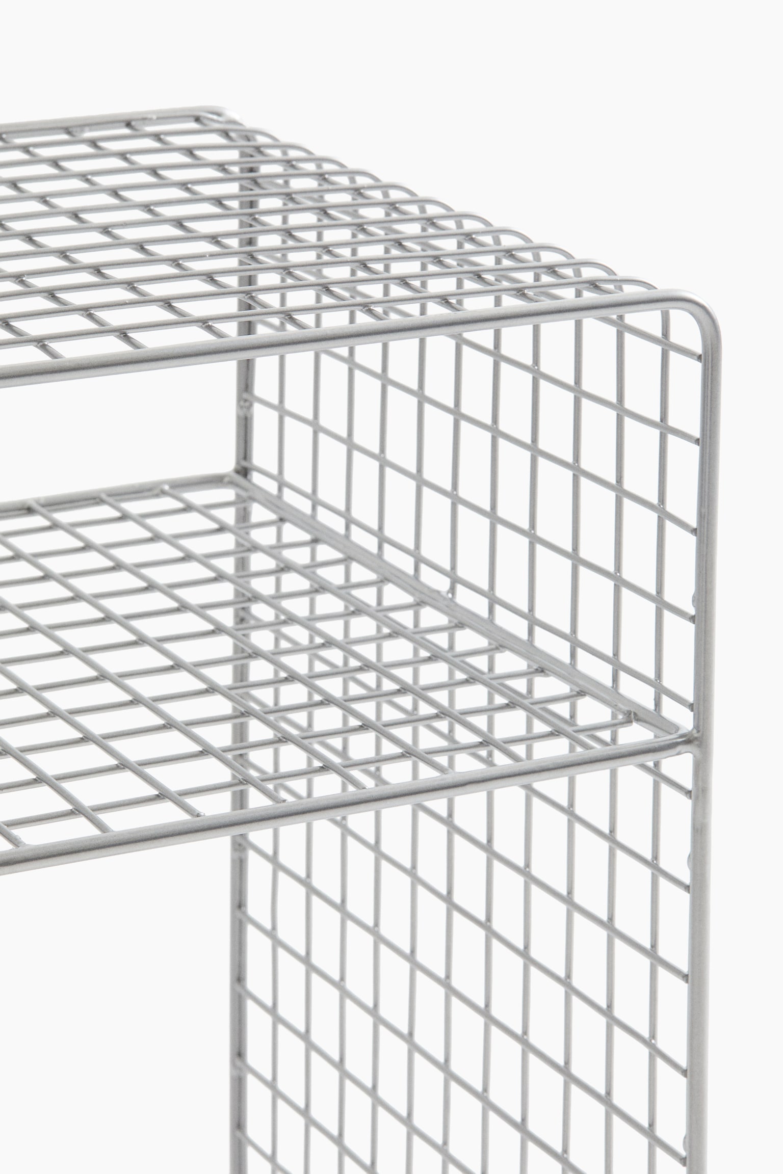 Metal wire bedside table - Silver-coloured - 2