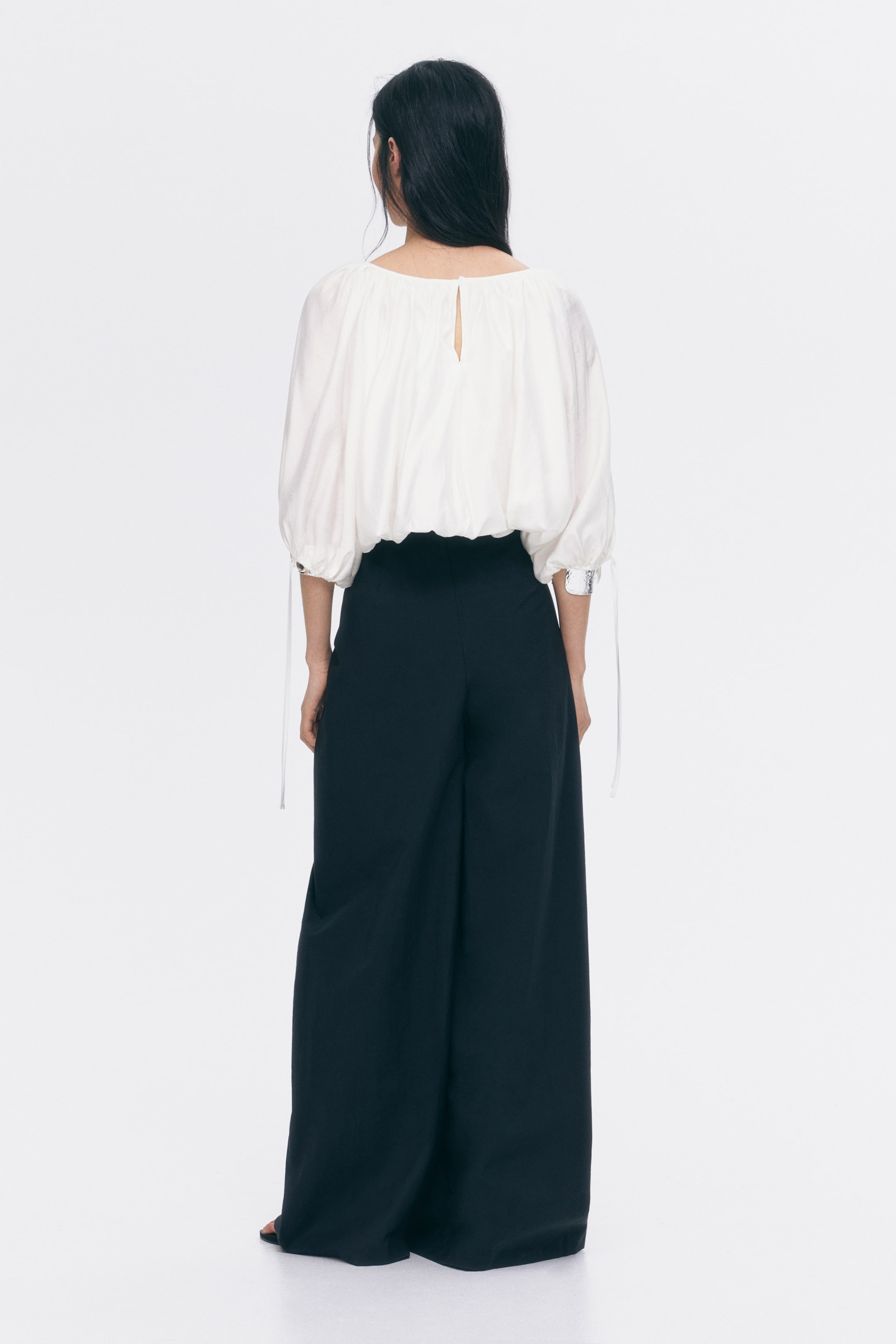 Blouse grande taille avec liens à nouer